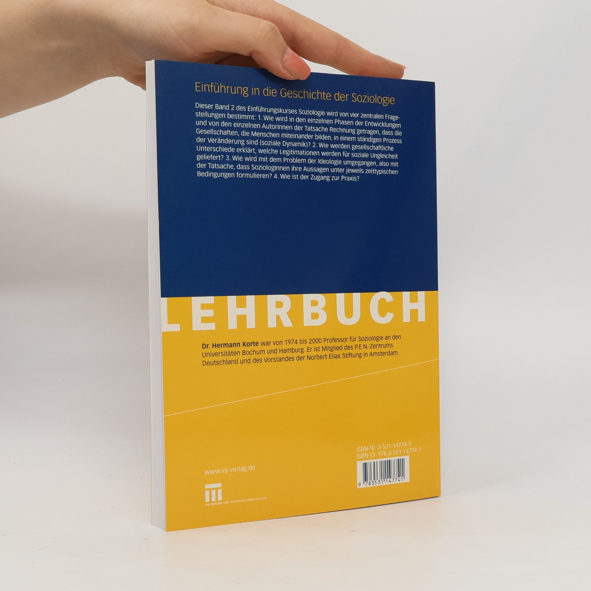 Hermann Korte Einführungskurs Soziologie - 2: Einführung in die Geschichte der Soziologie