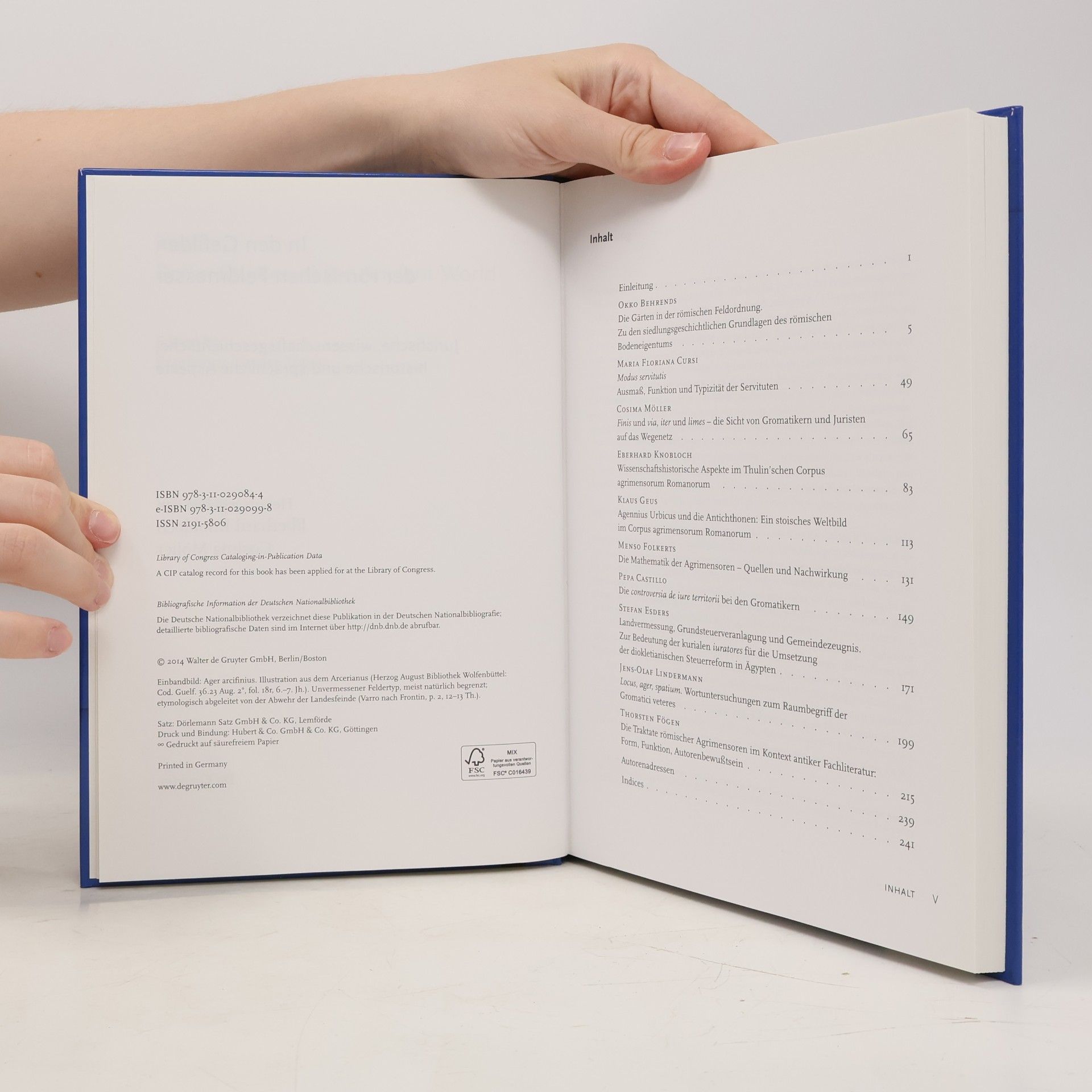 Eberhard Knobloch Topoi – Berlin Studies of the Ancient World - 13: In den Gefilden der römischen Feldmesser
