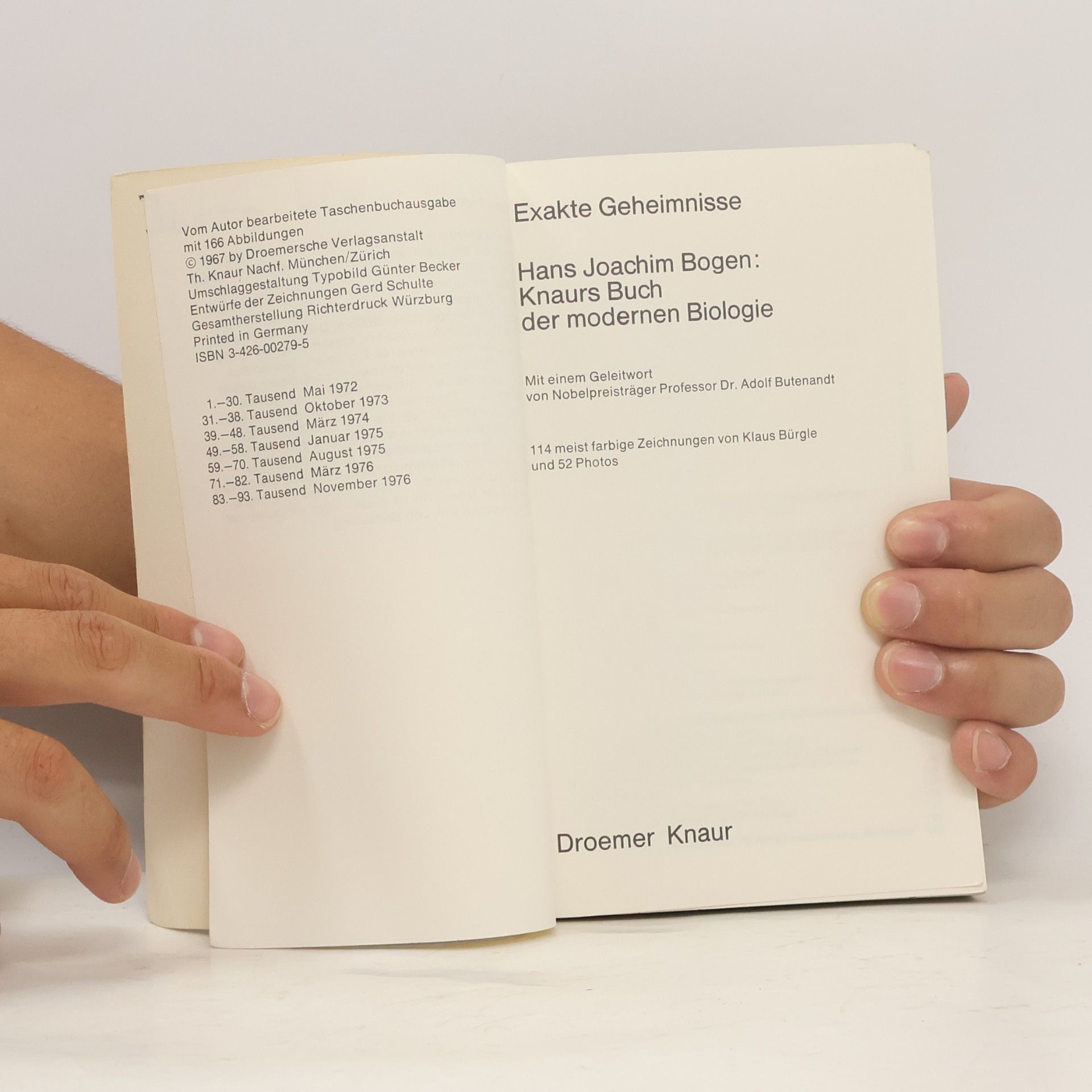 Hans Joachim Bogen Knaurs Buch der modernen Biologie