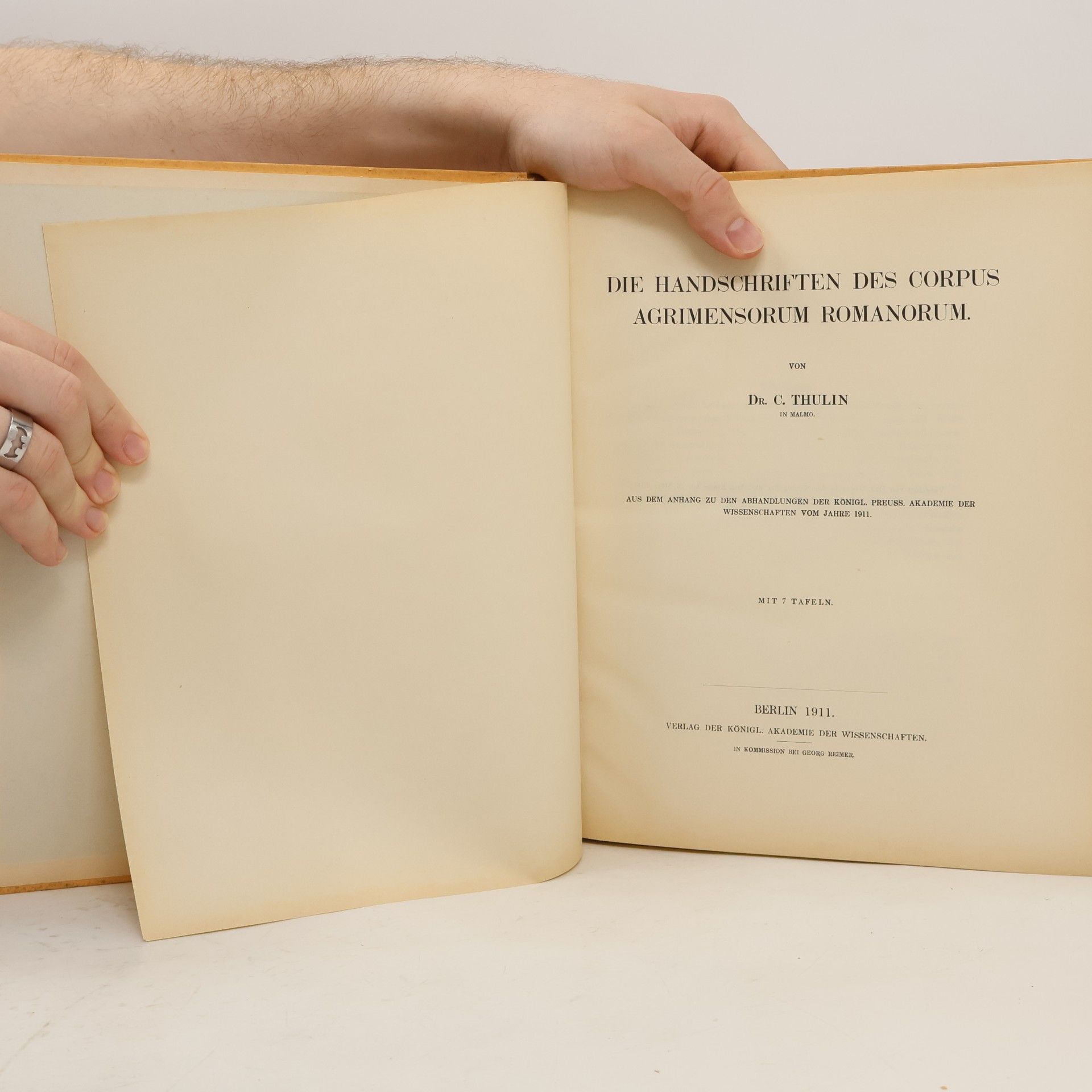 Carl Thulin Die Handschriften des Corpus Agrimensorum Romanorum
