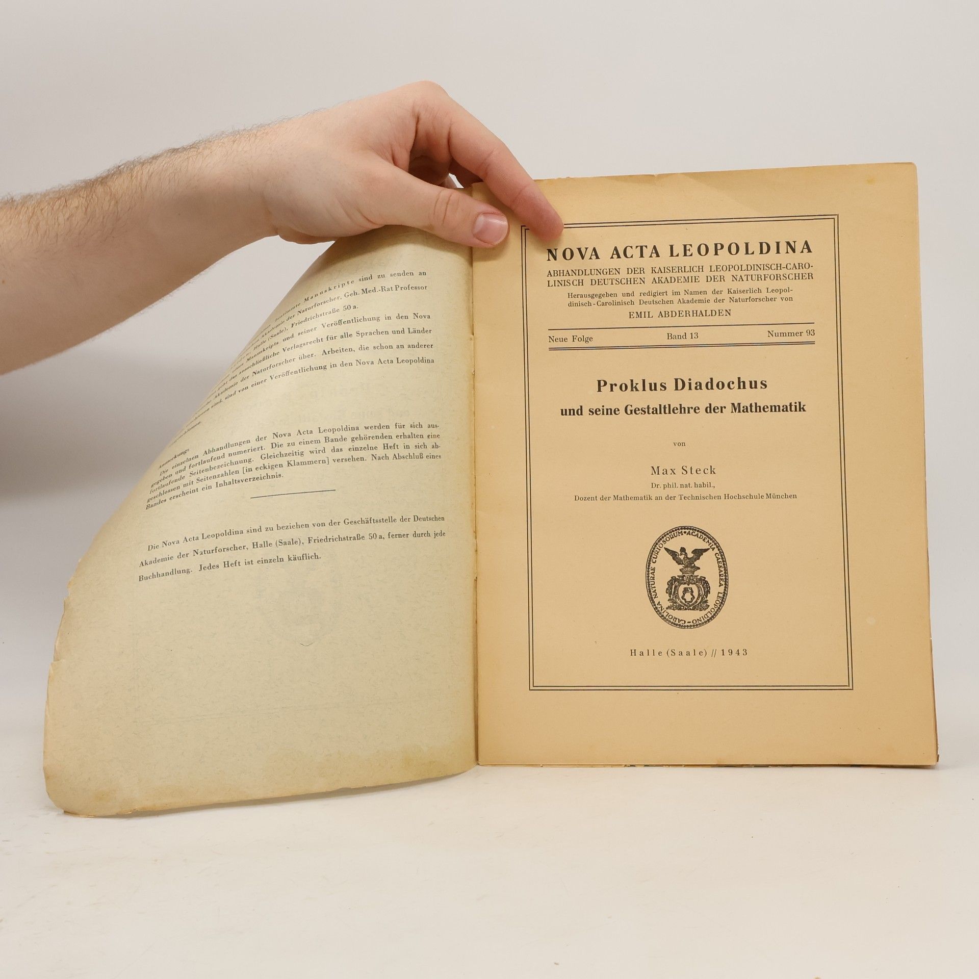 Max Steck Proklus Diadochus und seine Gestaltlehre der Mathematik