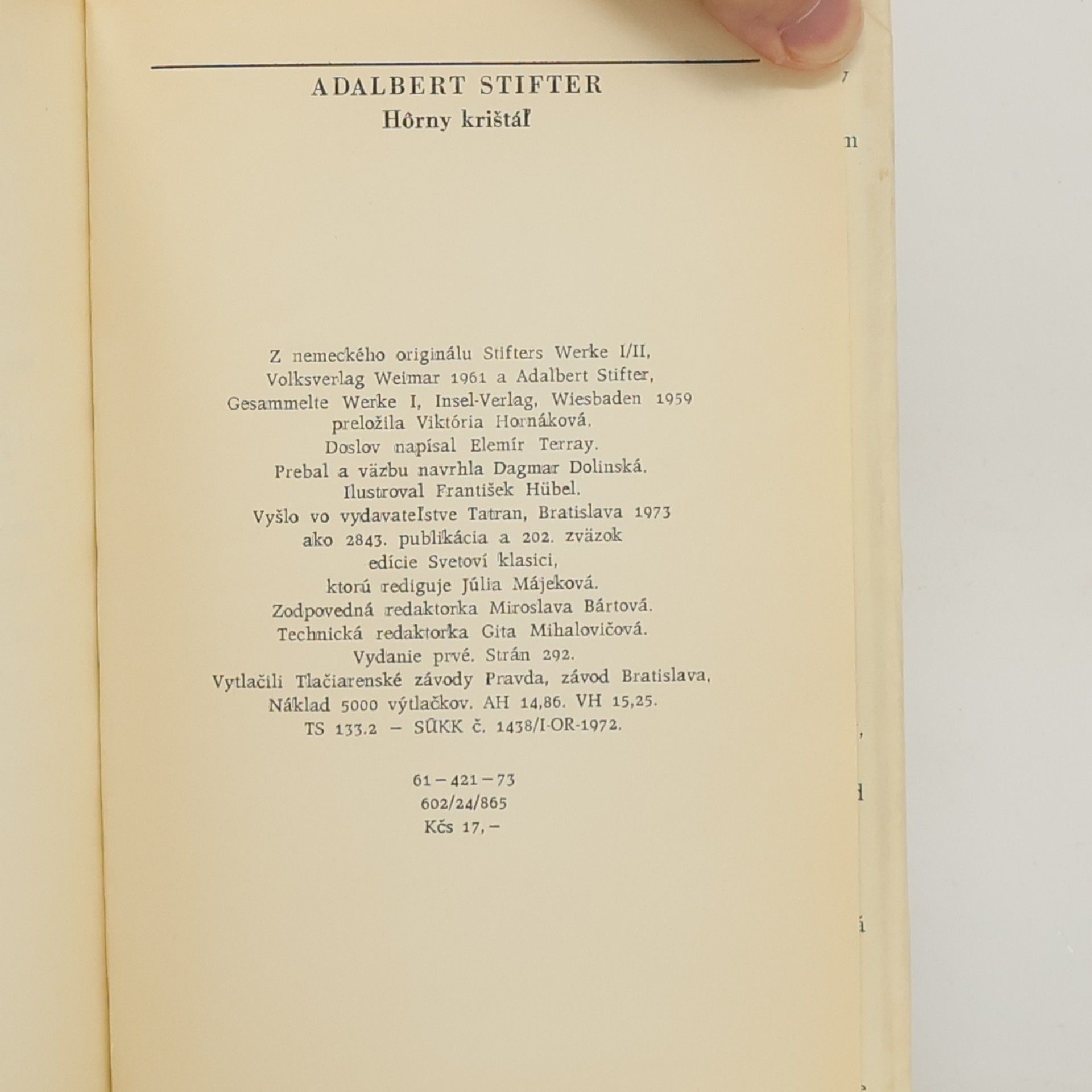 Adalbert Stifter Hôrny krištáľ