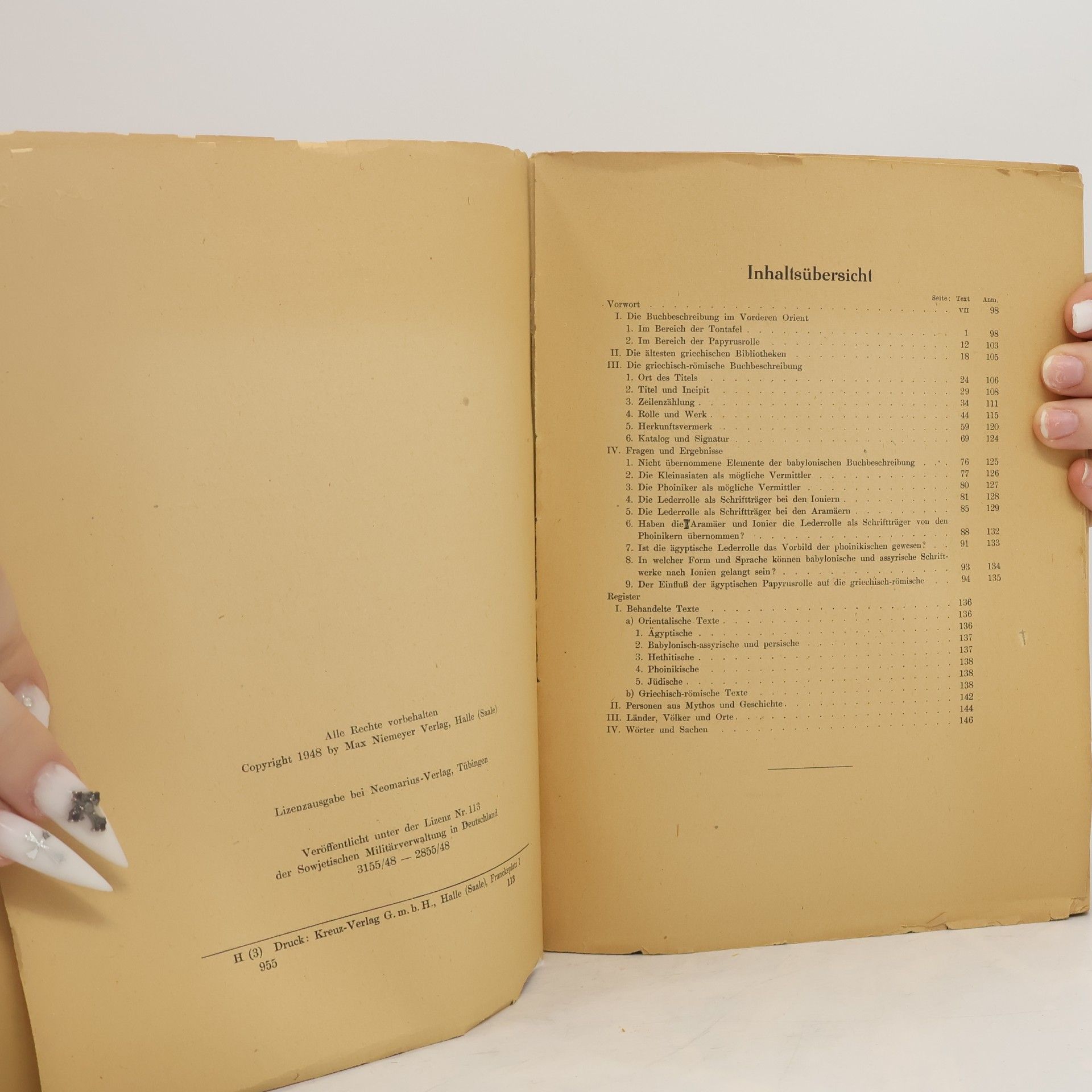 Carl Wendel Die griechisch-römische Buchbeschreibung verglichen mit der des vorderen Orients