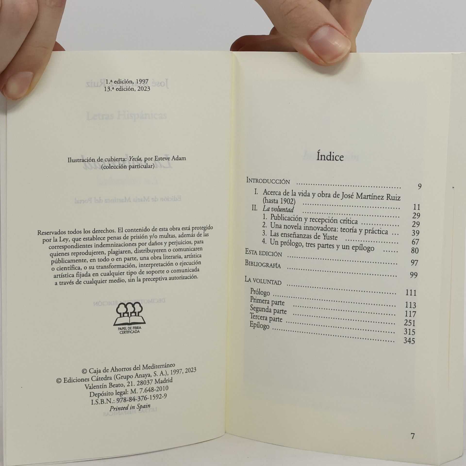 José Martinez Ruiz Letras Hispánicas - 438: La voluntad