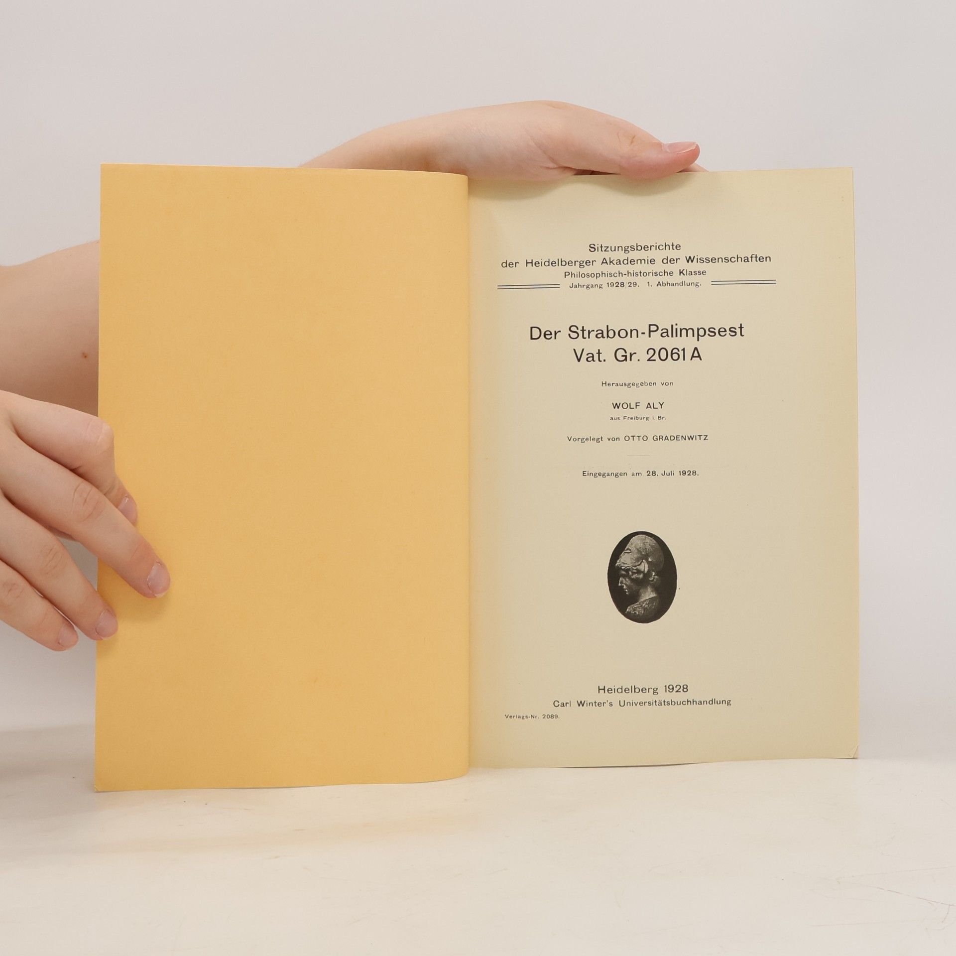 Wolfgang Aly Der Strabon-Palimpsest Vat. Gr. 2061 A
