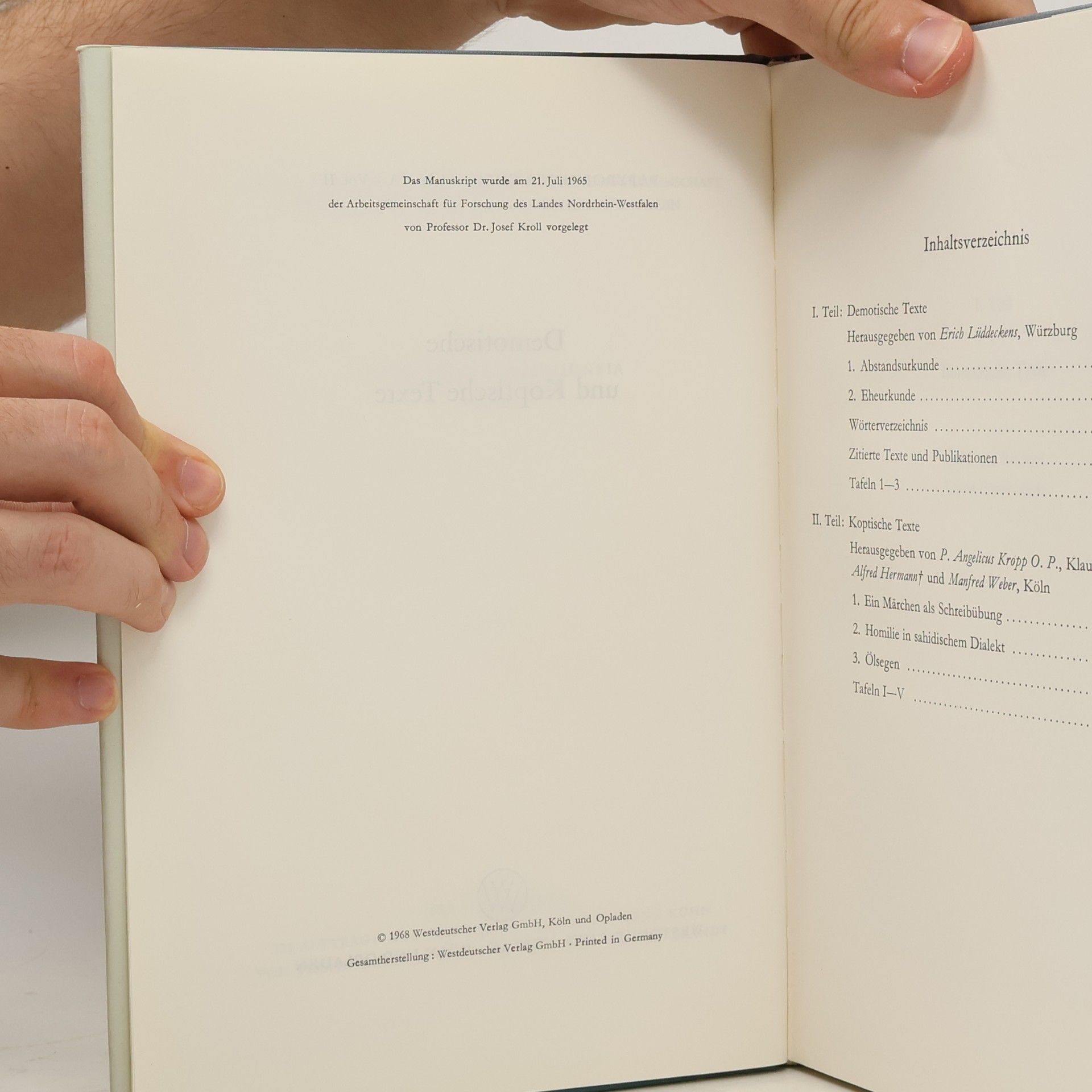 Various authors Demotische und Koptische Texte