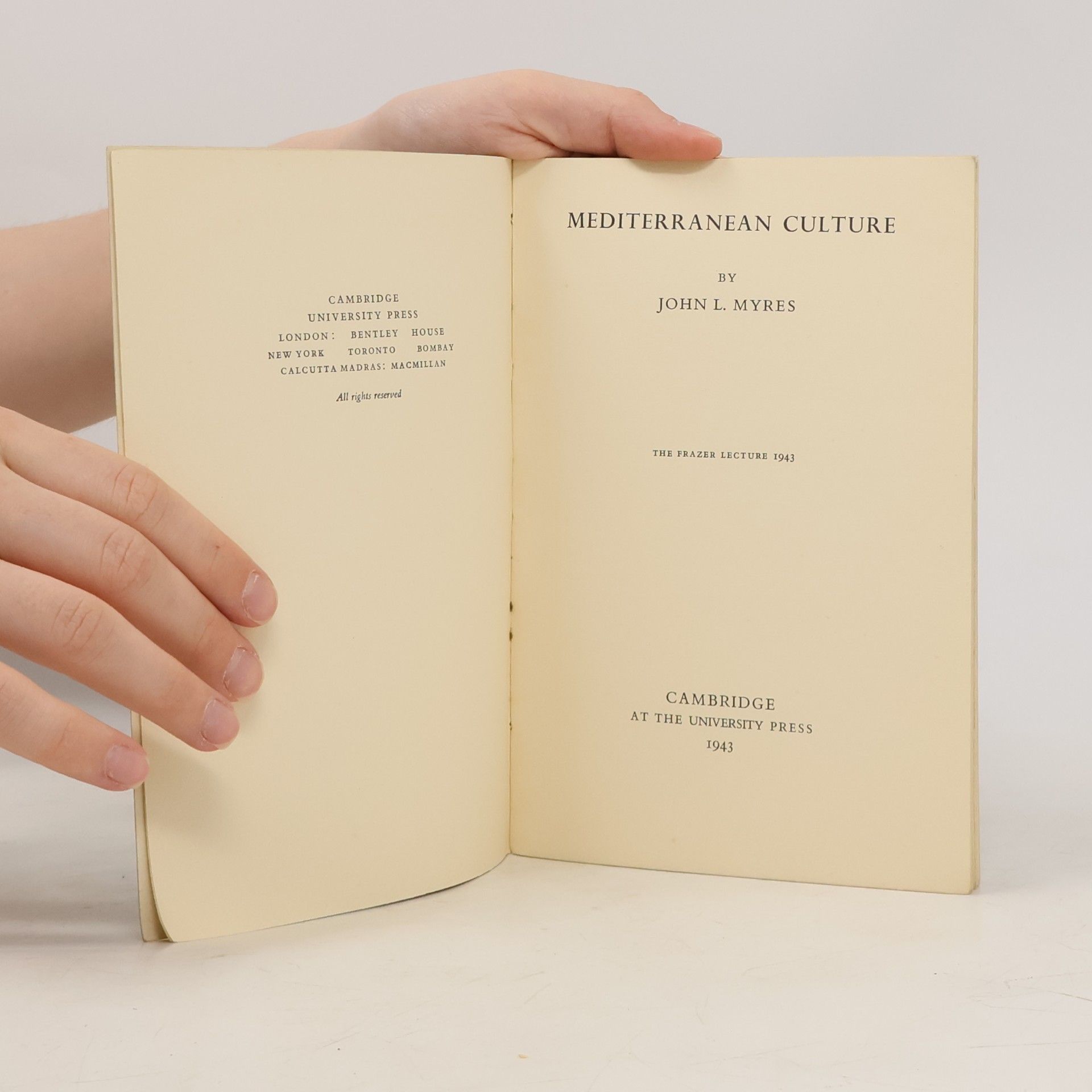 John L. Myres Mediterranean Culture