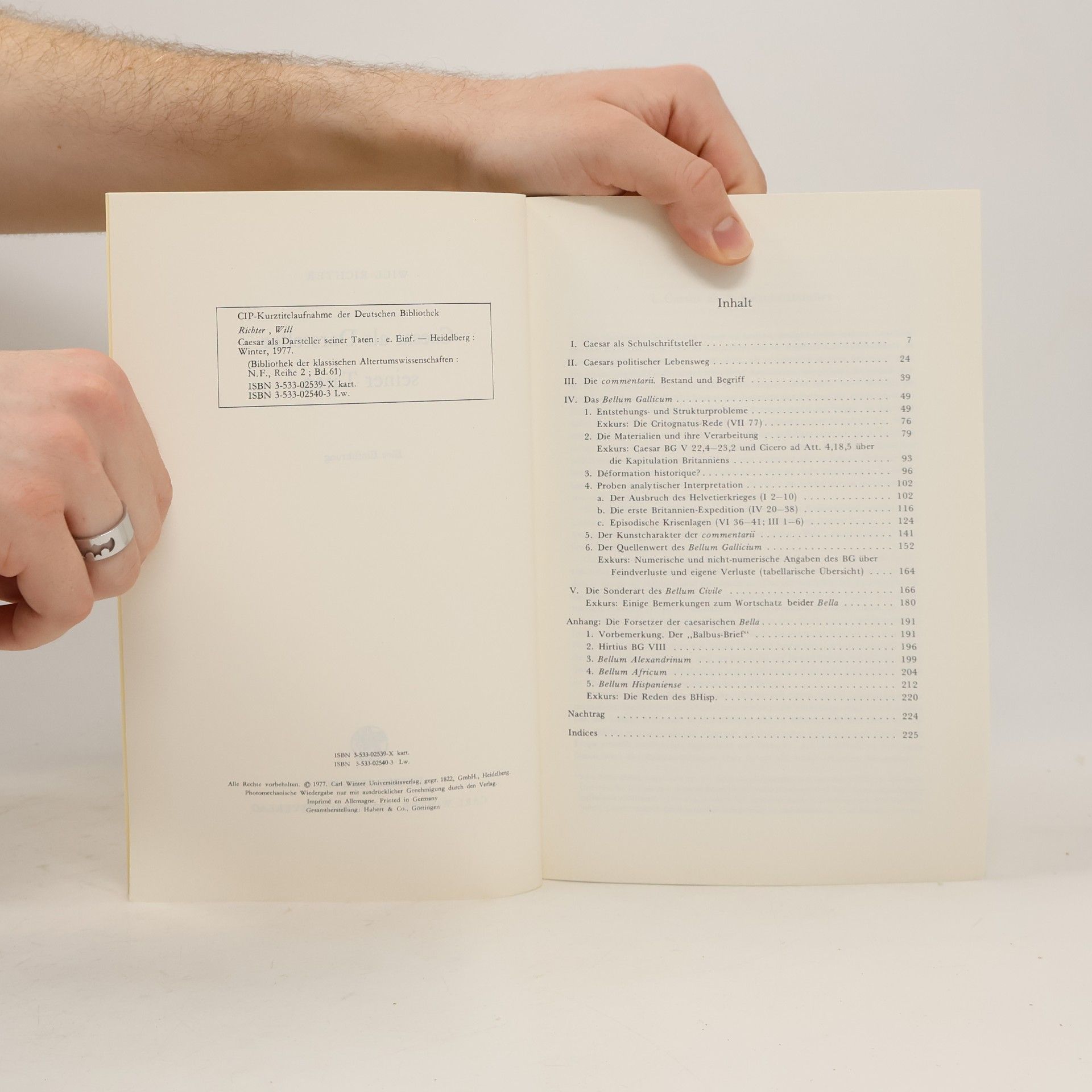 Will Richter Bibliothek der klassischen Altertumswissenschaften - 61: Caesar als Darsteller seiner Taten
