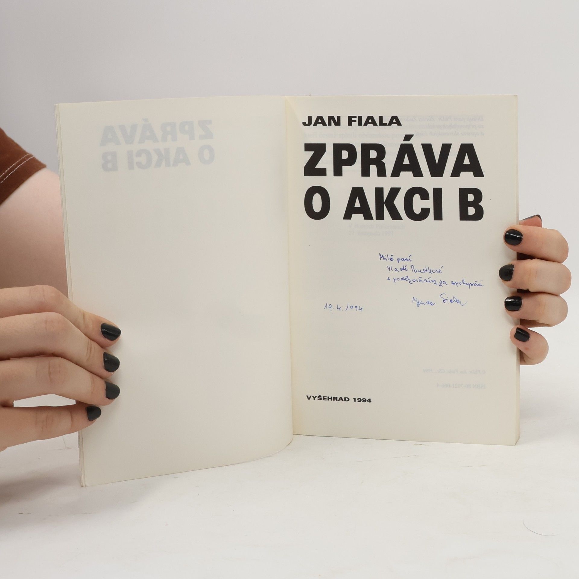 Jan Fiala Zpráva o akci B