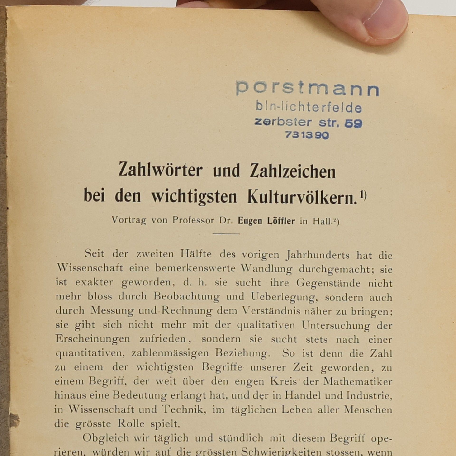 E. Löffler Zahlwörter und Zahlzeichen bei den wichtigsten Kulturvölkern