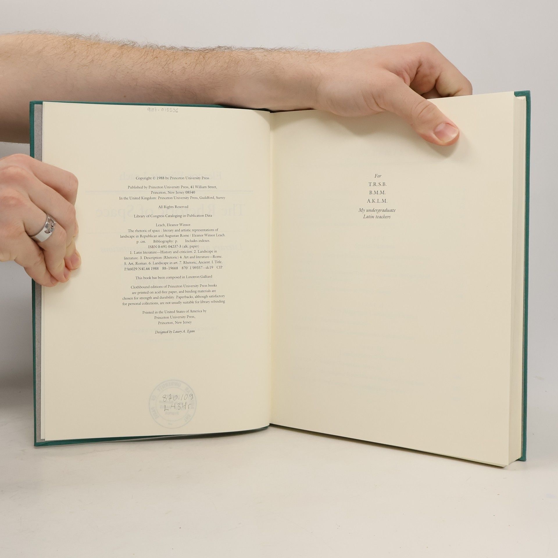 Eleanor Winsor Leach The Rhetoric of Space