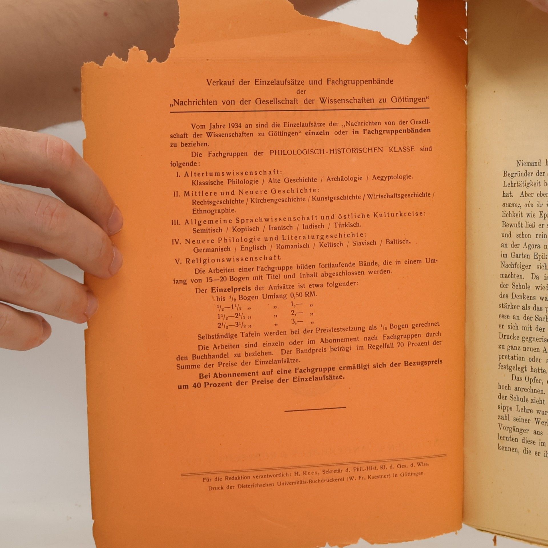 Autorenkollektiv Nachrichten von der Gesellschaft der Wissenschaften zu Göttingen