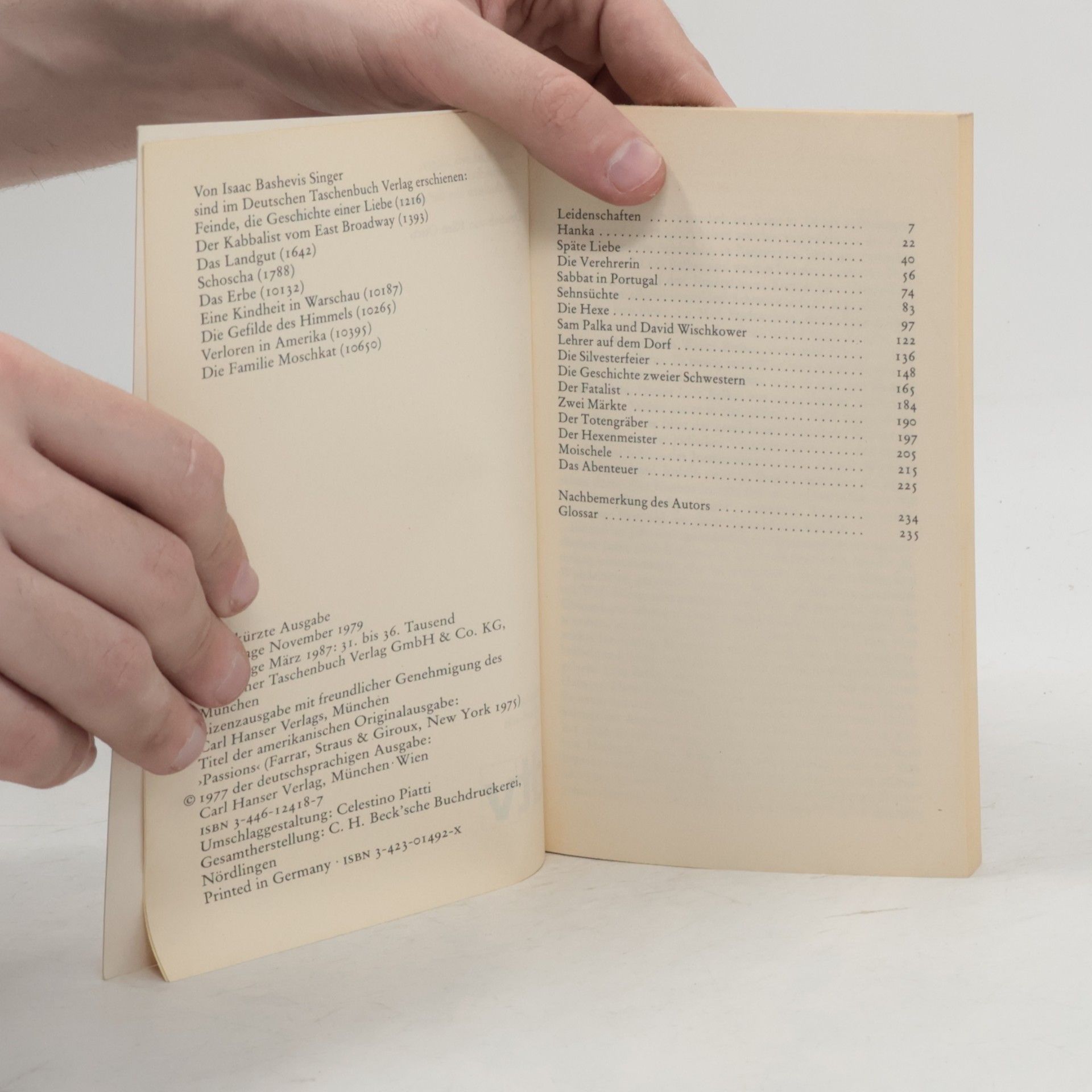 Isaac Bashevis Singer Leidenschaften. Geschichten aus der neuen und der alten Welt
