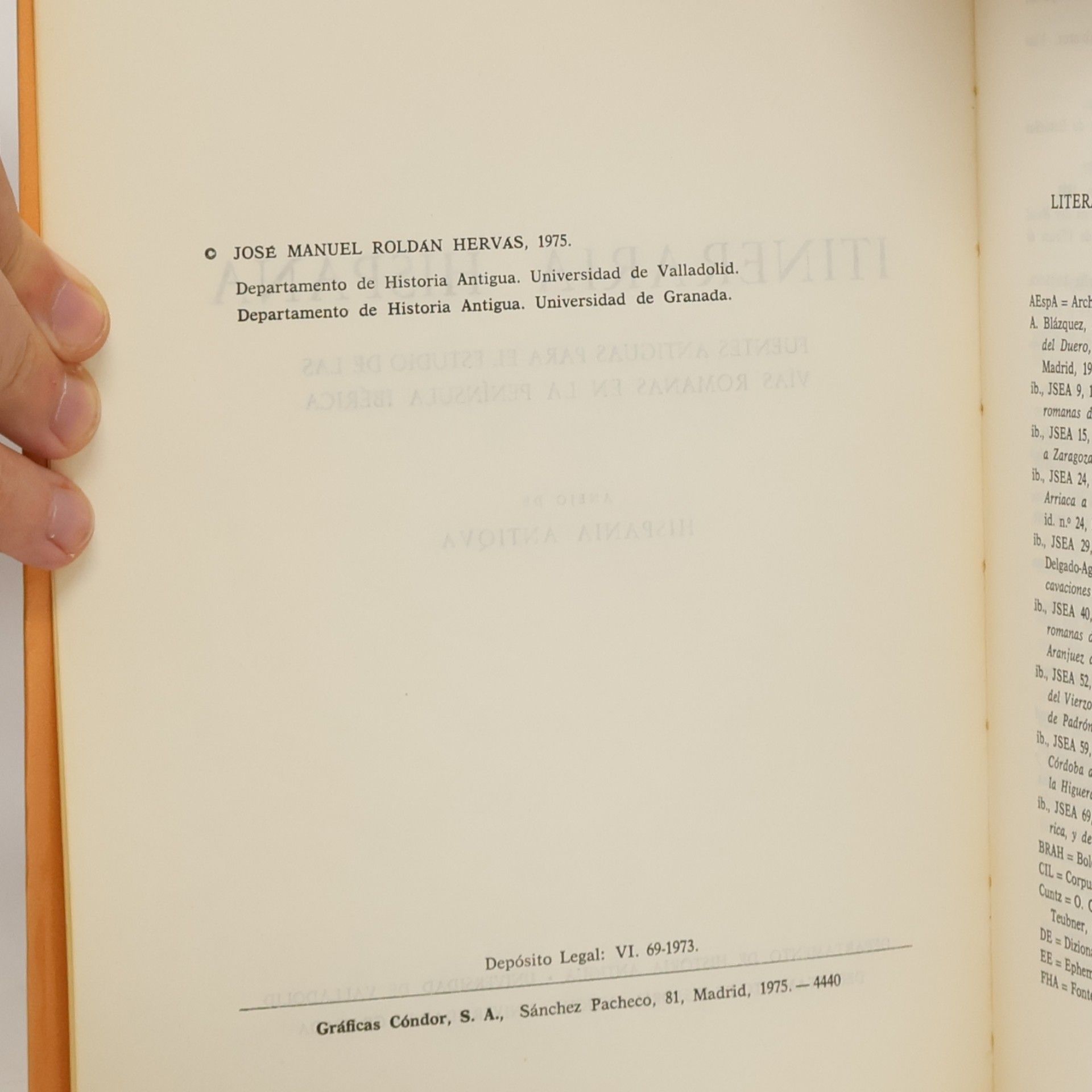 José Manuel Roldán Hervás Itineraria Hispana