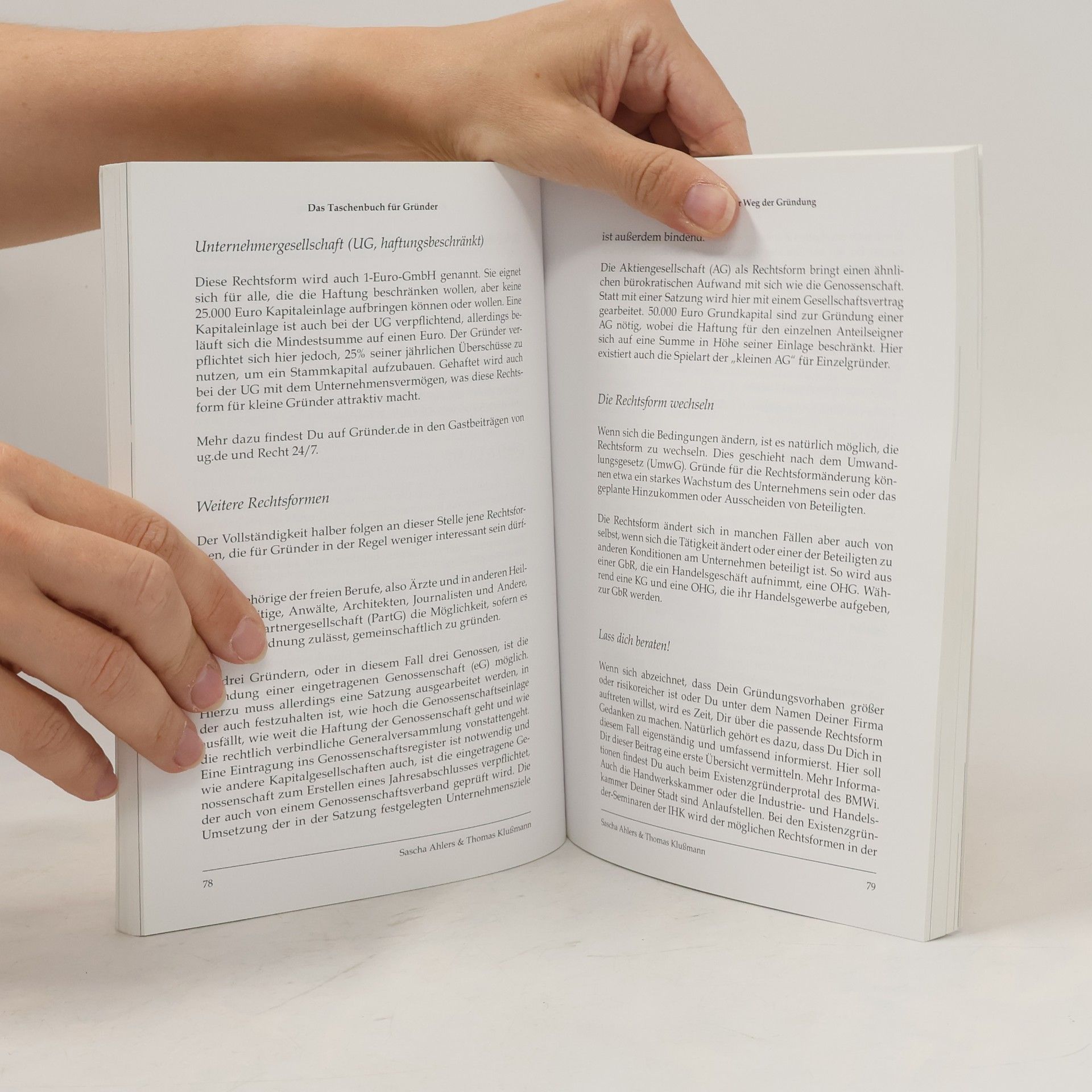 Thomas Klußmann Das Taschenbuch für Gründer