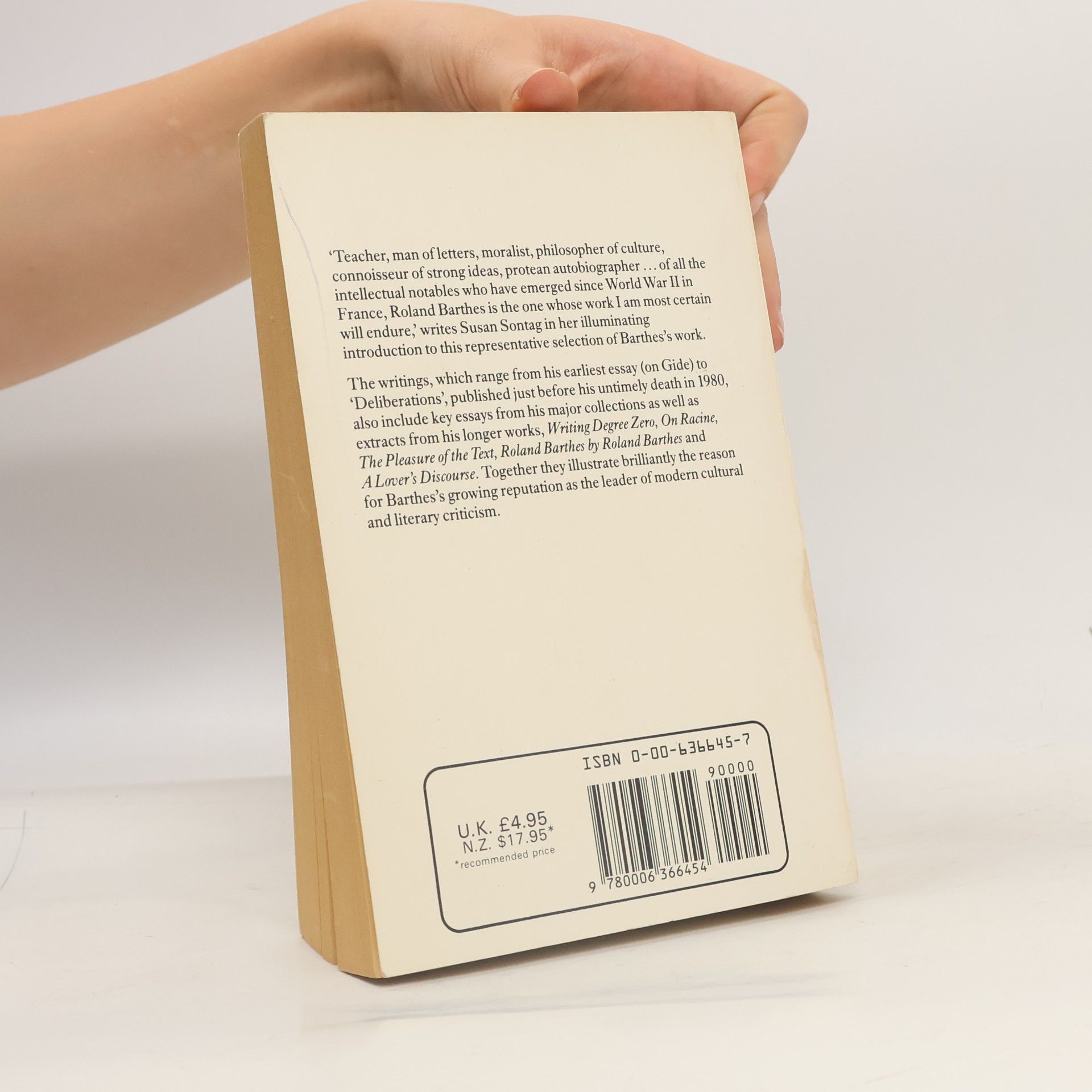 Susan Sontag Barthes. Selected Writings