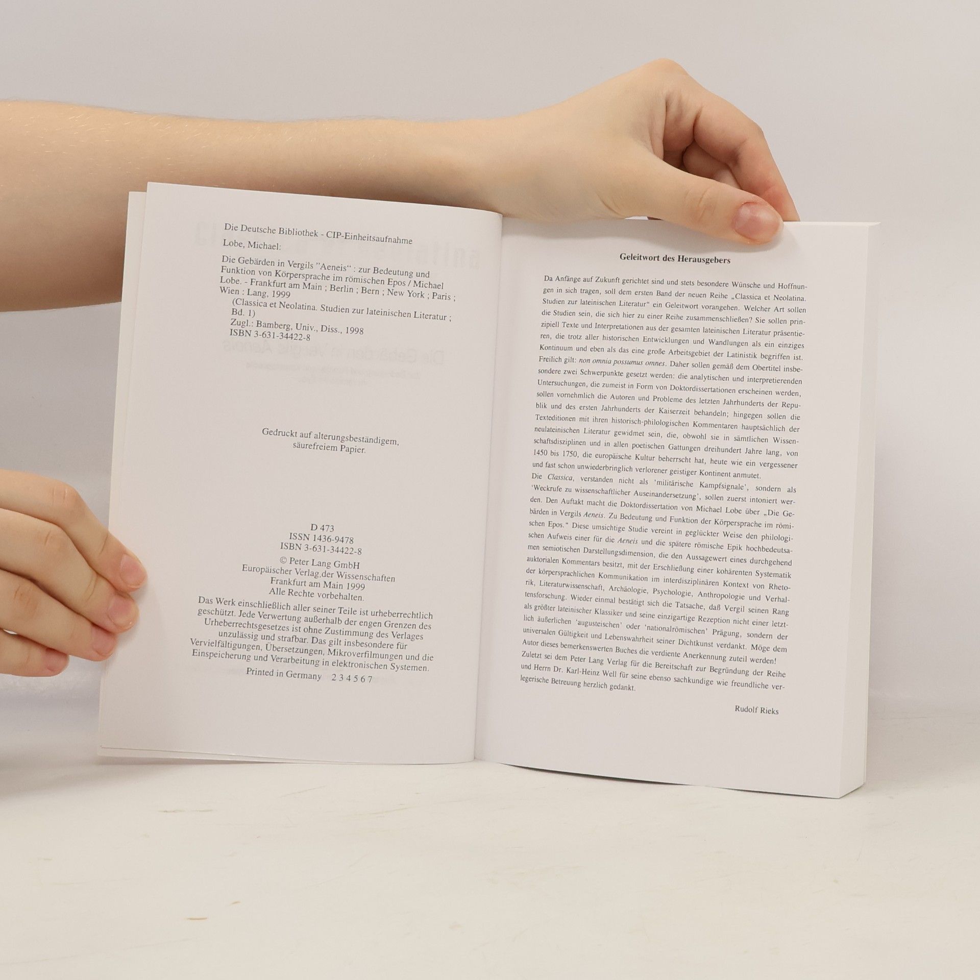 Michael Lobe Die Gebärden in Vergils «Aeneis»