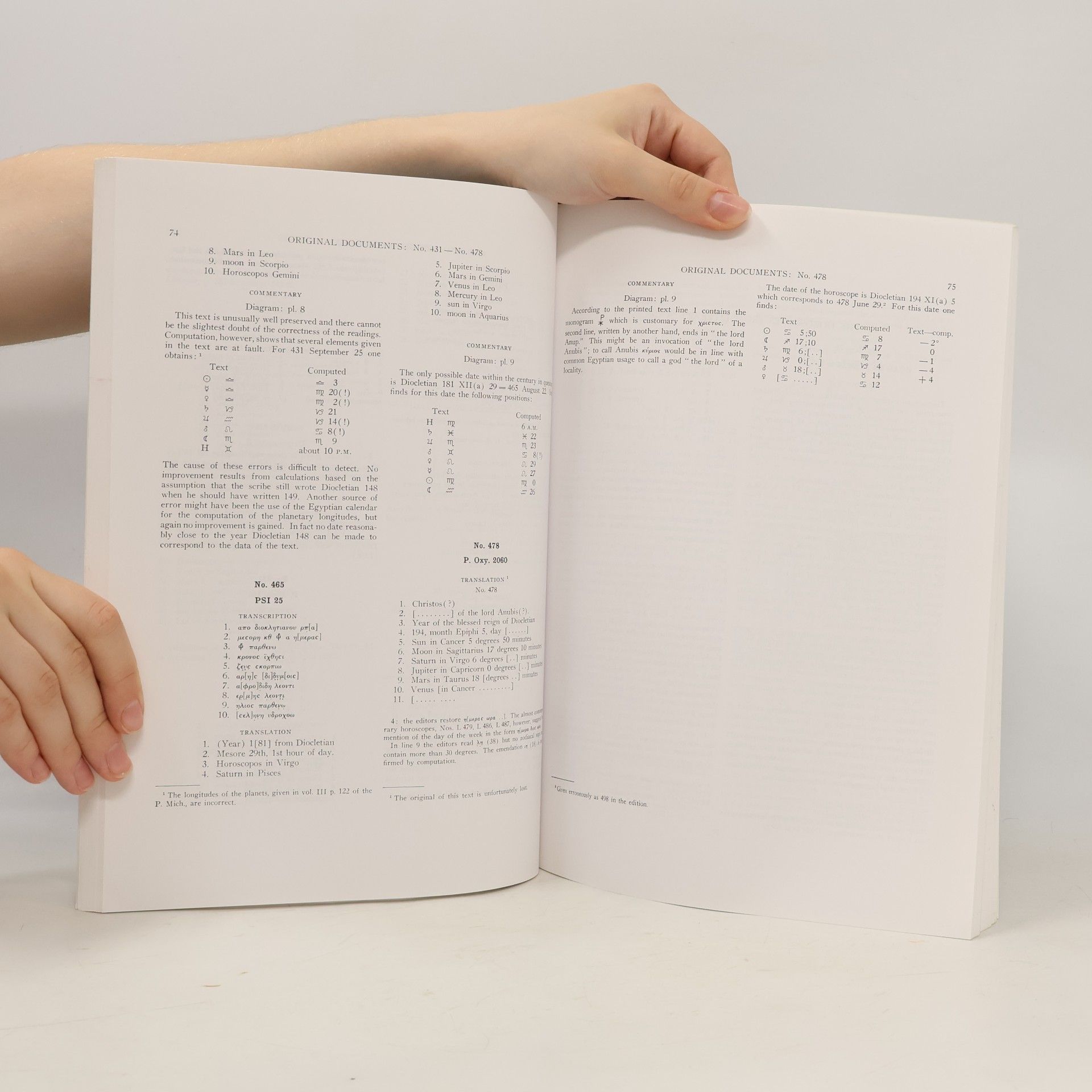 Otto Neugebauer Memoirs of the American Philosophical Society - 48: Greek Horoscopes