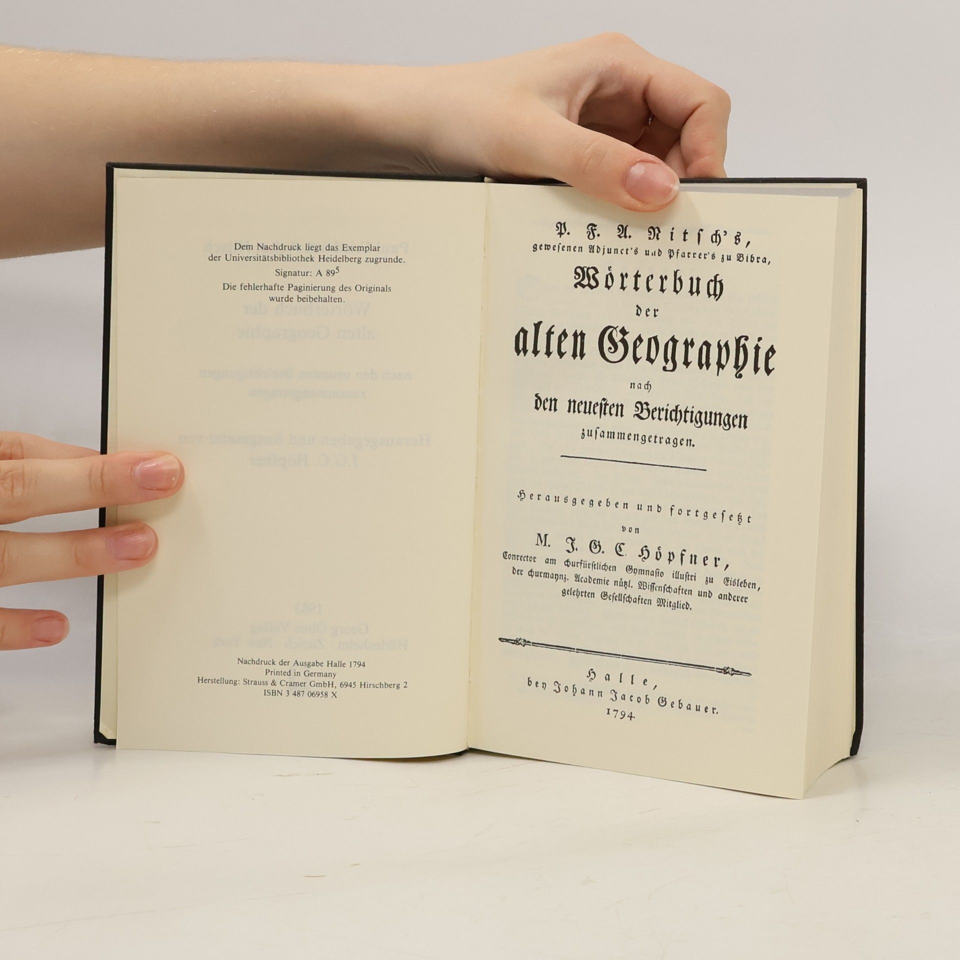 Paul Friedrich Achat Nitsch Wörterbuch der alten Geographie