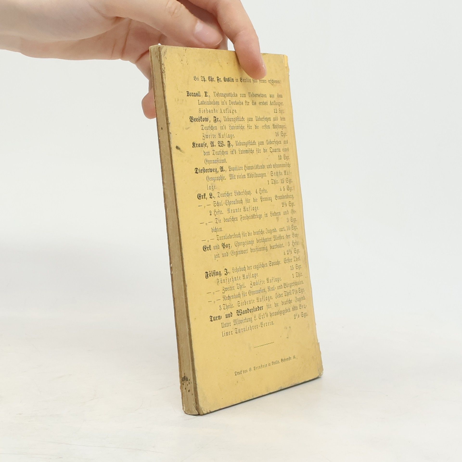 Eduard Bonnell Lateinisches Vocabularium für Anfänger sachlich und etymologisch