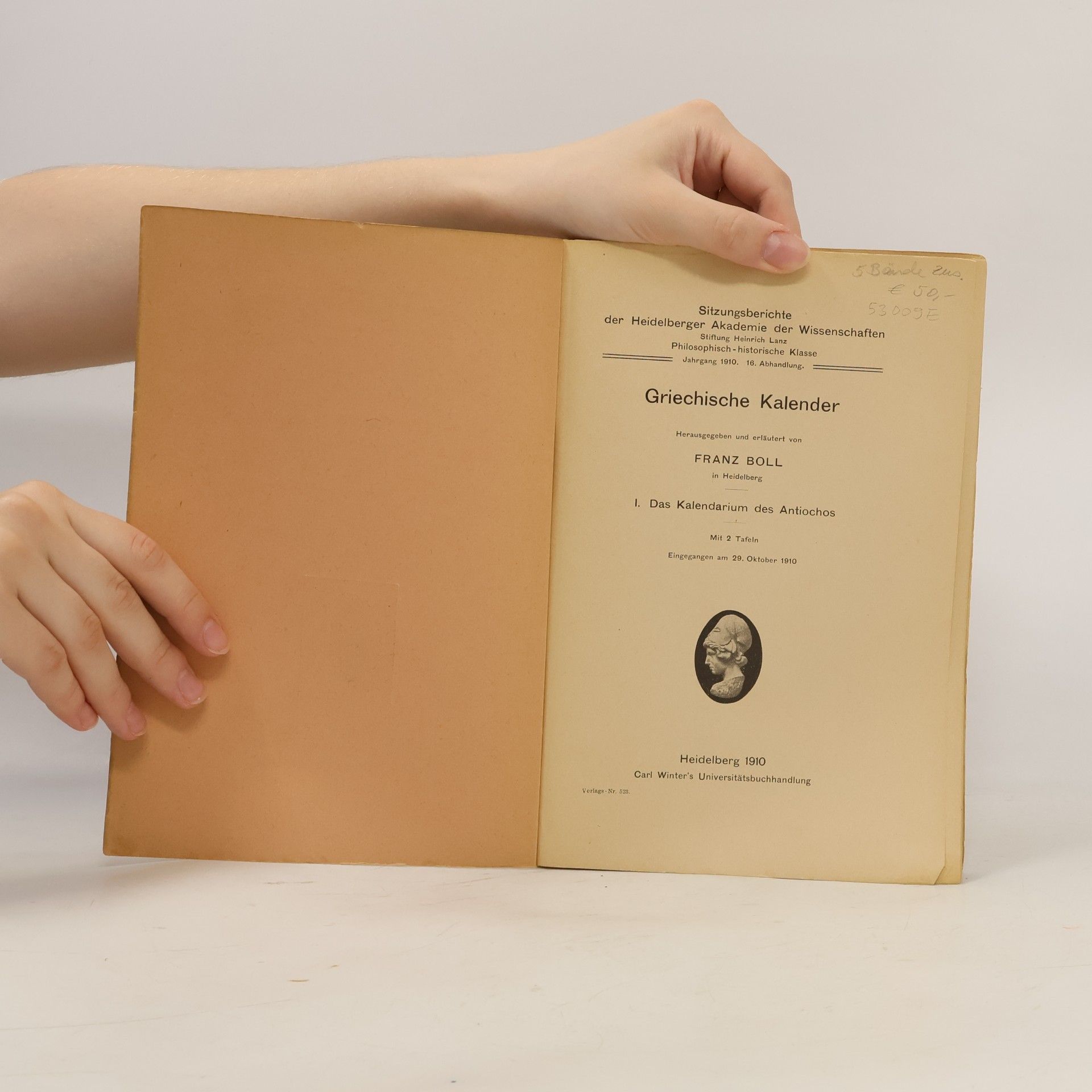 Franz Boll Griechische Kalender I. Das Kalendarium des Antiochos