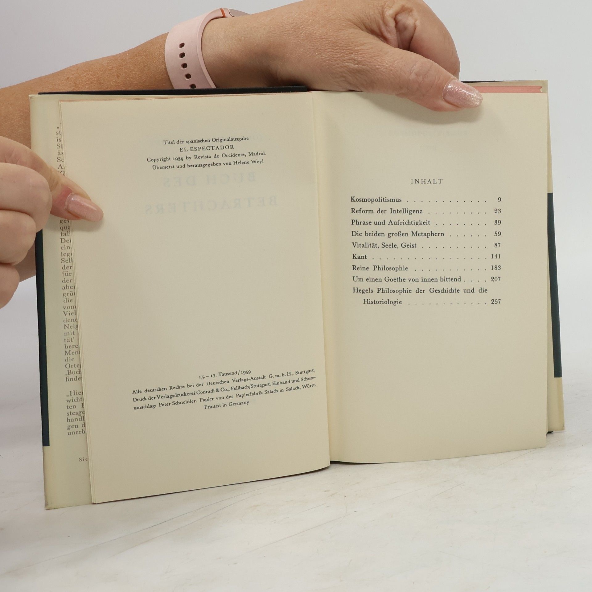 José Ortega y Gasset Buch des Betrachters