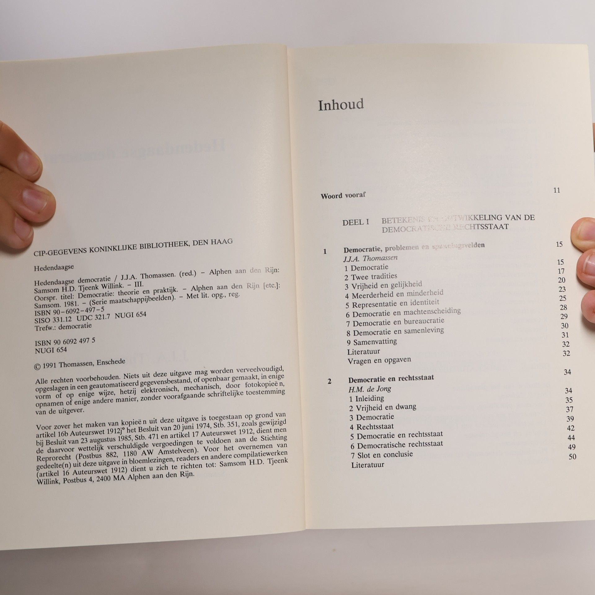 A. J. W. M. Thomassen Hedendaagse democratie