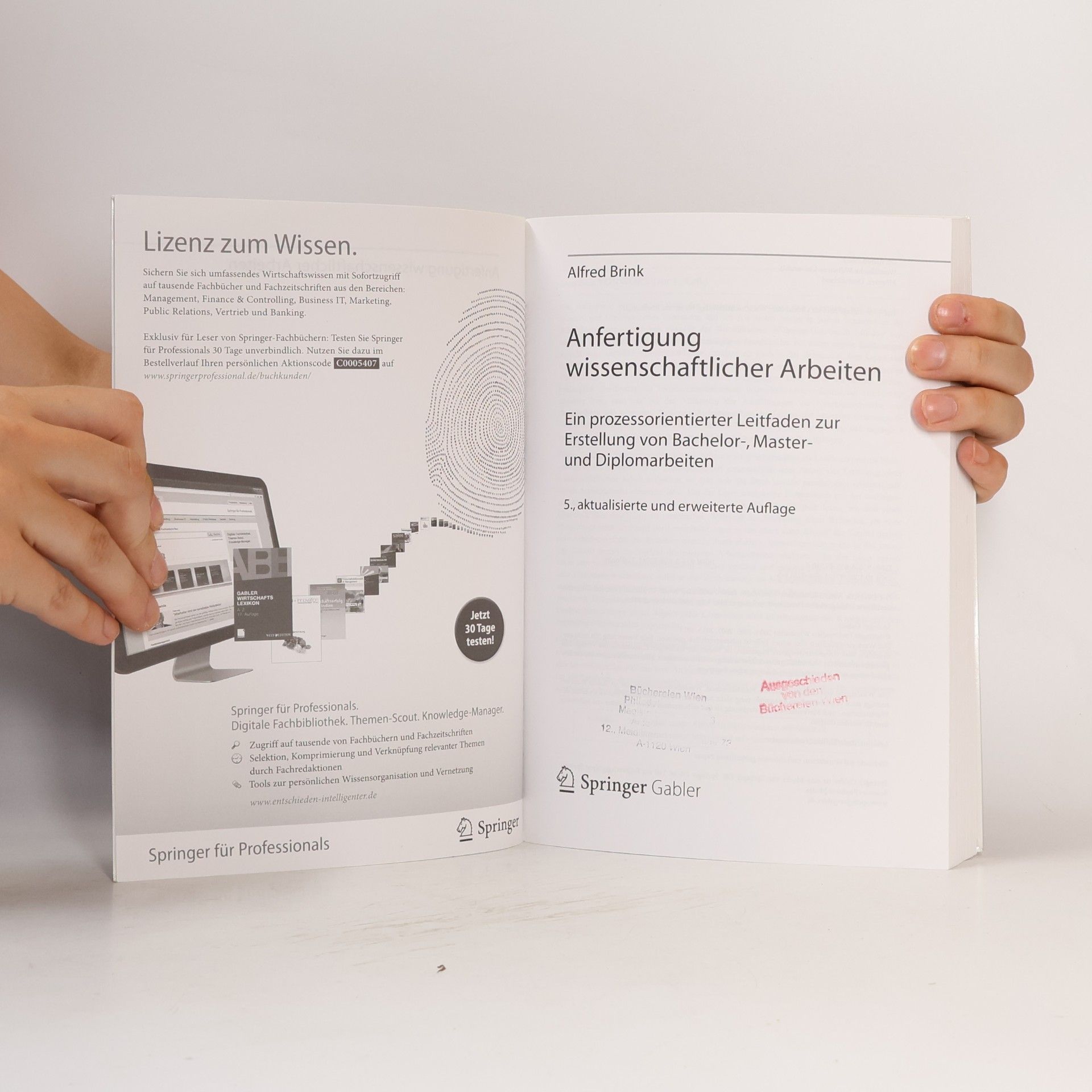 Alfred Brink Anfertigung wissenschaftlicher Arbeiten