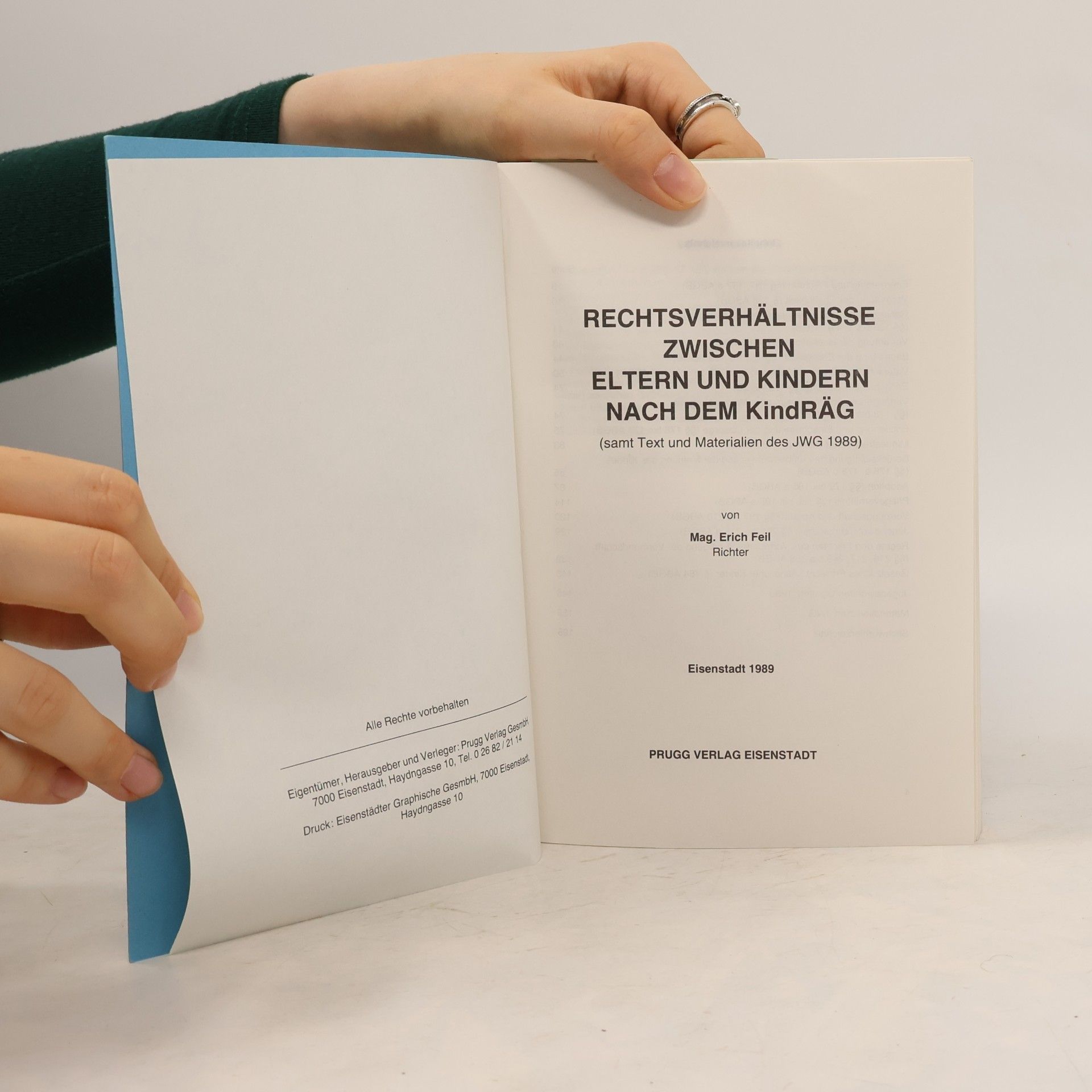Erich Feil Rechtsverhältnisse zwischen Eltern und Kindern nach dem KindRÄG