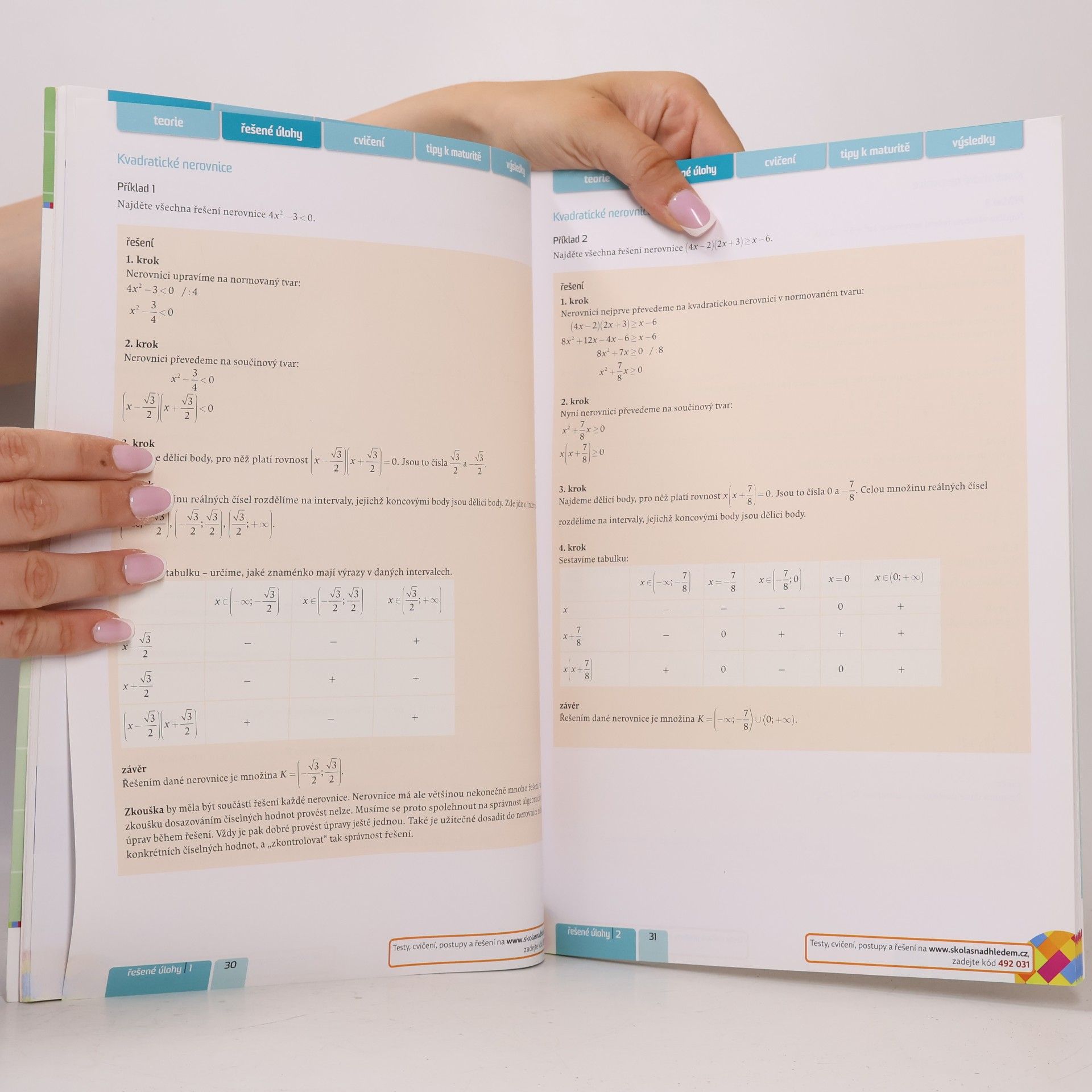 Jaroslav Zhouf Matematika s nadhledem : od prváku k maturitě. 4. díl, Rovnice a nerovnice II