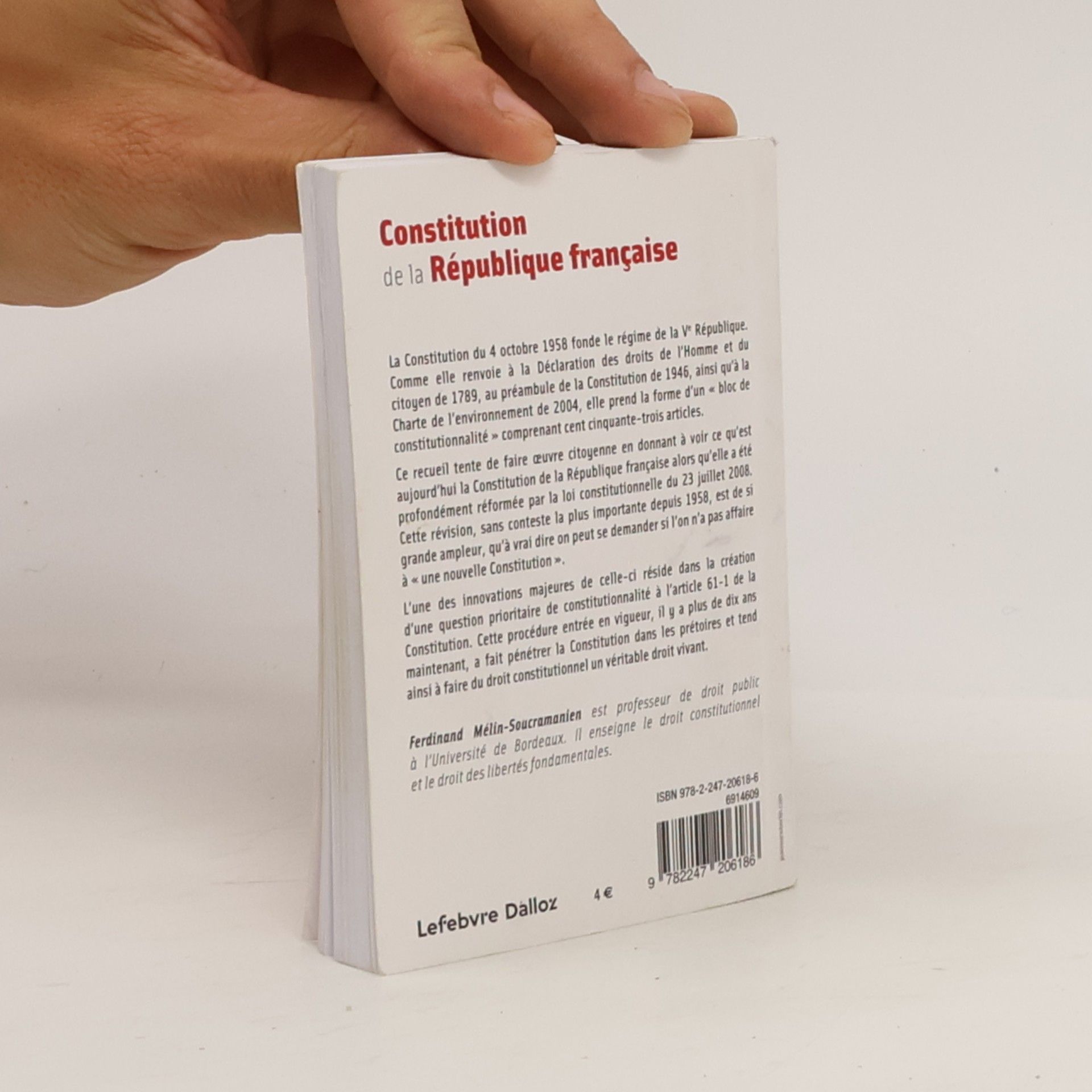 Ferdinand Mélin-Soucramanien Constitution de la République française 2022