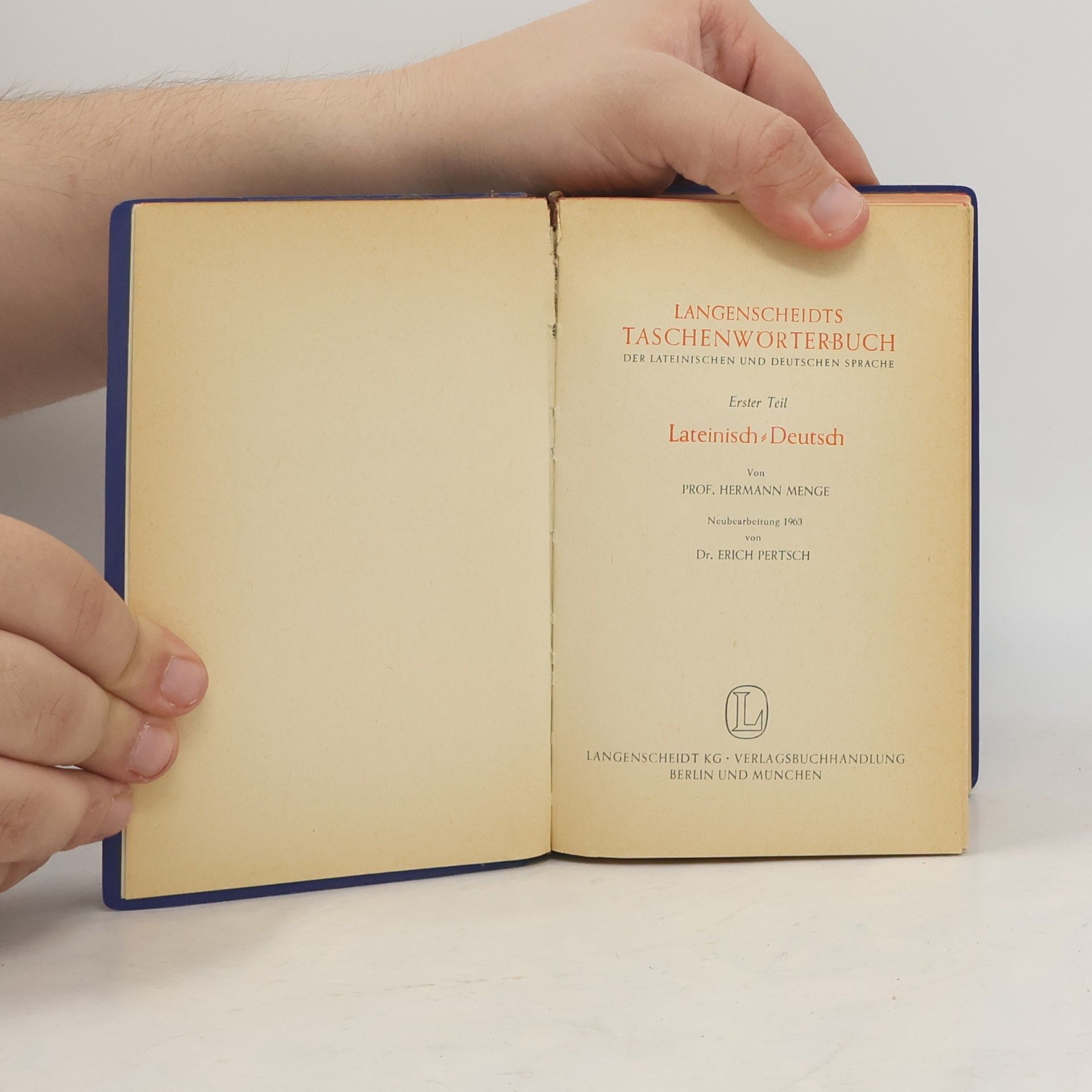 Hermann Menge Langenscheidts Taschenwörterbuch I