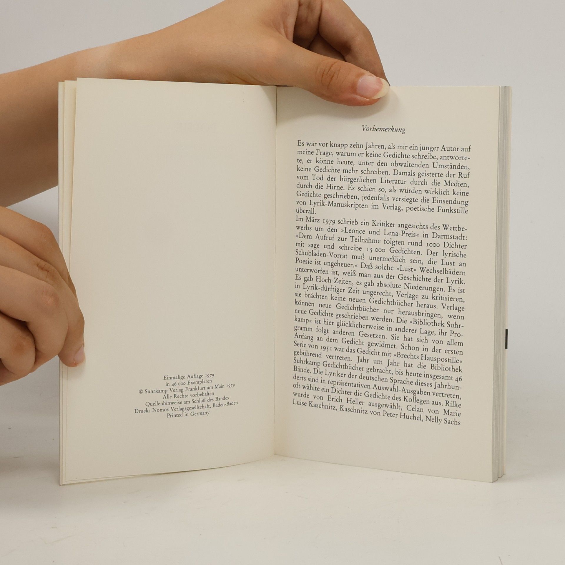 Autorenkollektiv Aus den Gedichtbuchern der Bibliothek Suhrkamp