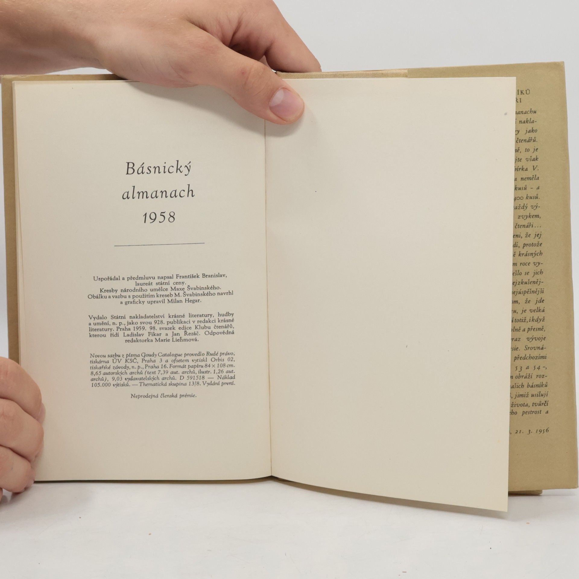 Max Švabinský Básnický almanach 1958