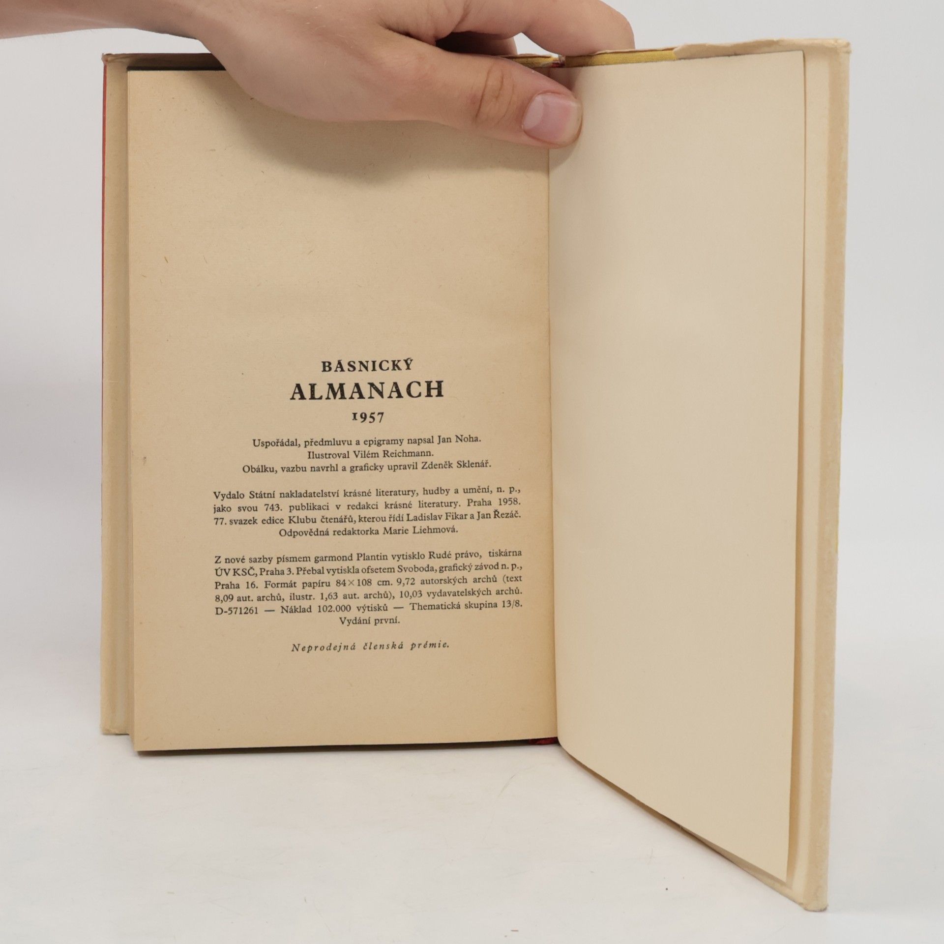Jan Noha Básnický almanach 1957