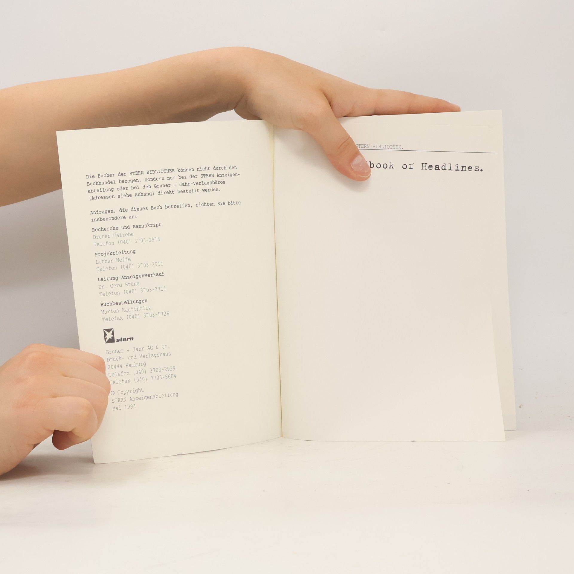 Dieter Caliebe Handbook of Headlines