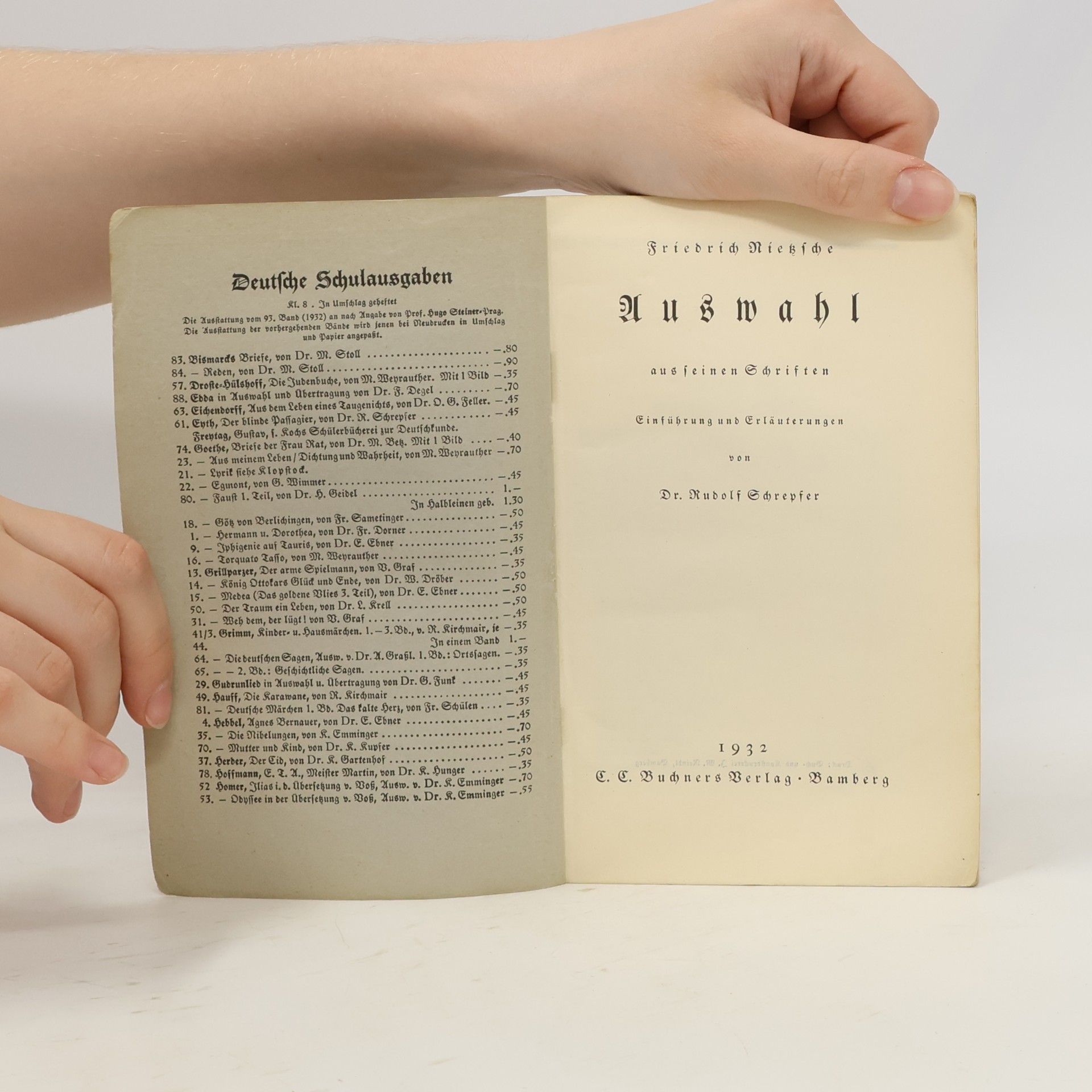 Friedrich Nietzsche Auswahl aus seinen Schriften