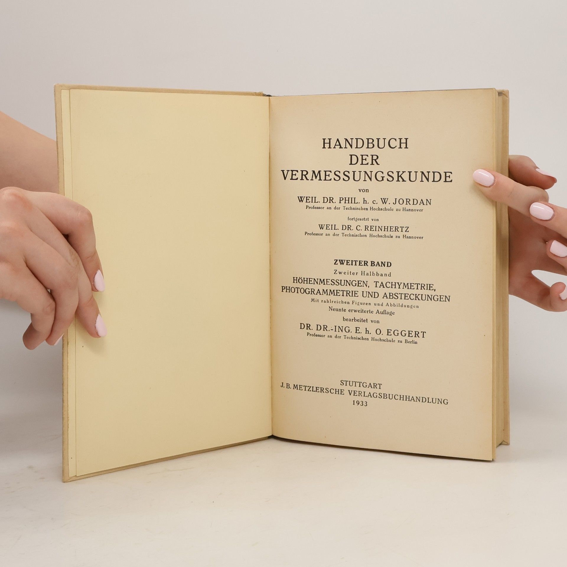 Wilhelm Jordan Handbuch der Vermessungskunde II