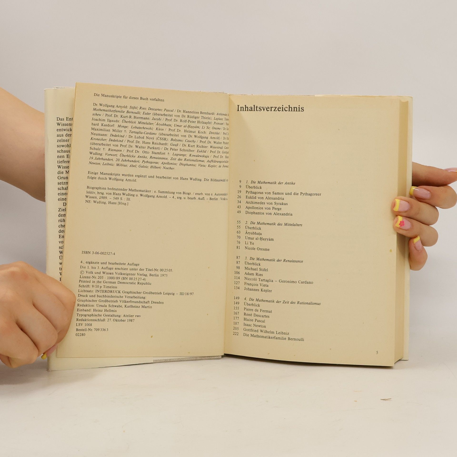 Hans Wußing Biographien bedeutender Mathematiker