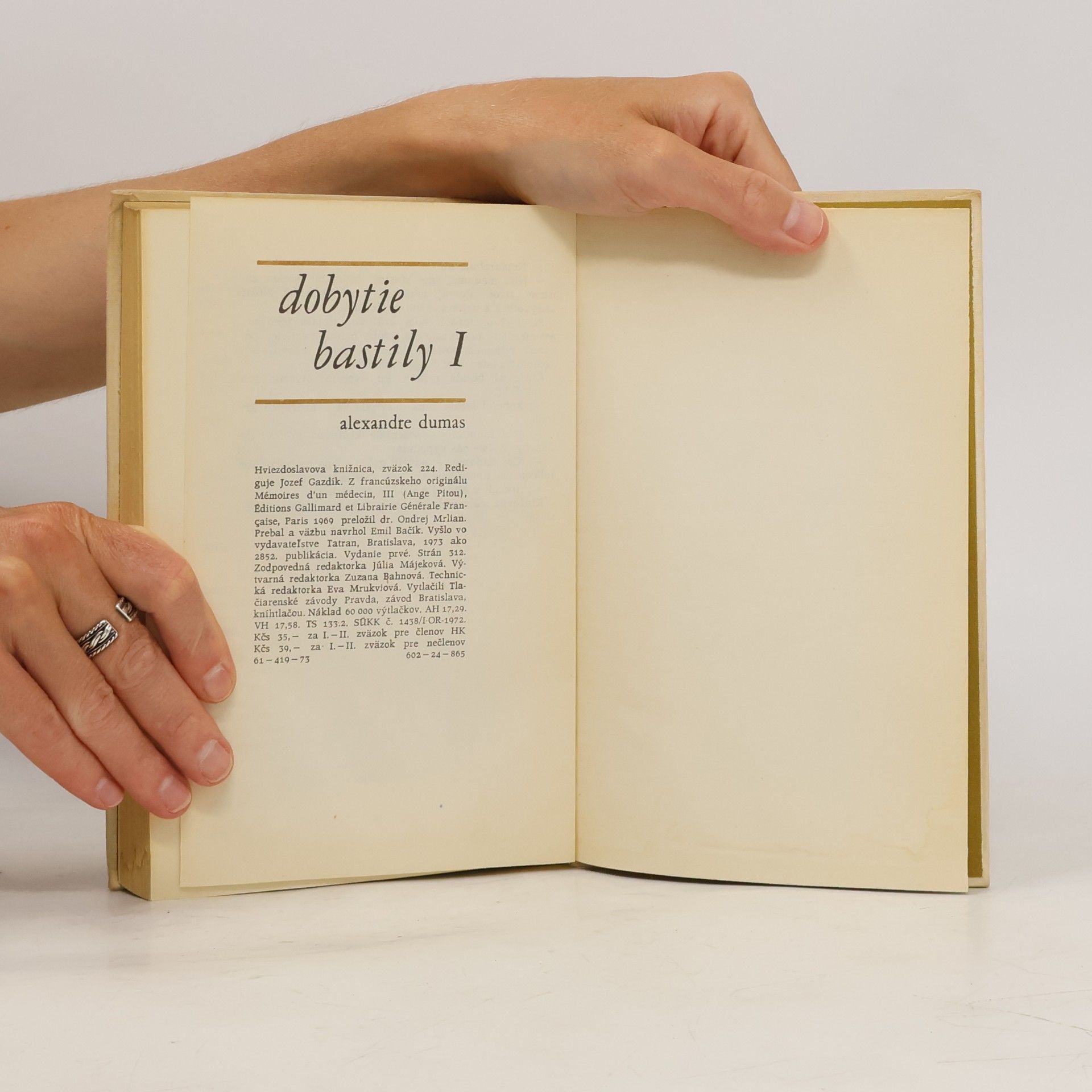 Alexandre Dumas starší Dobytie Bastily I