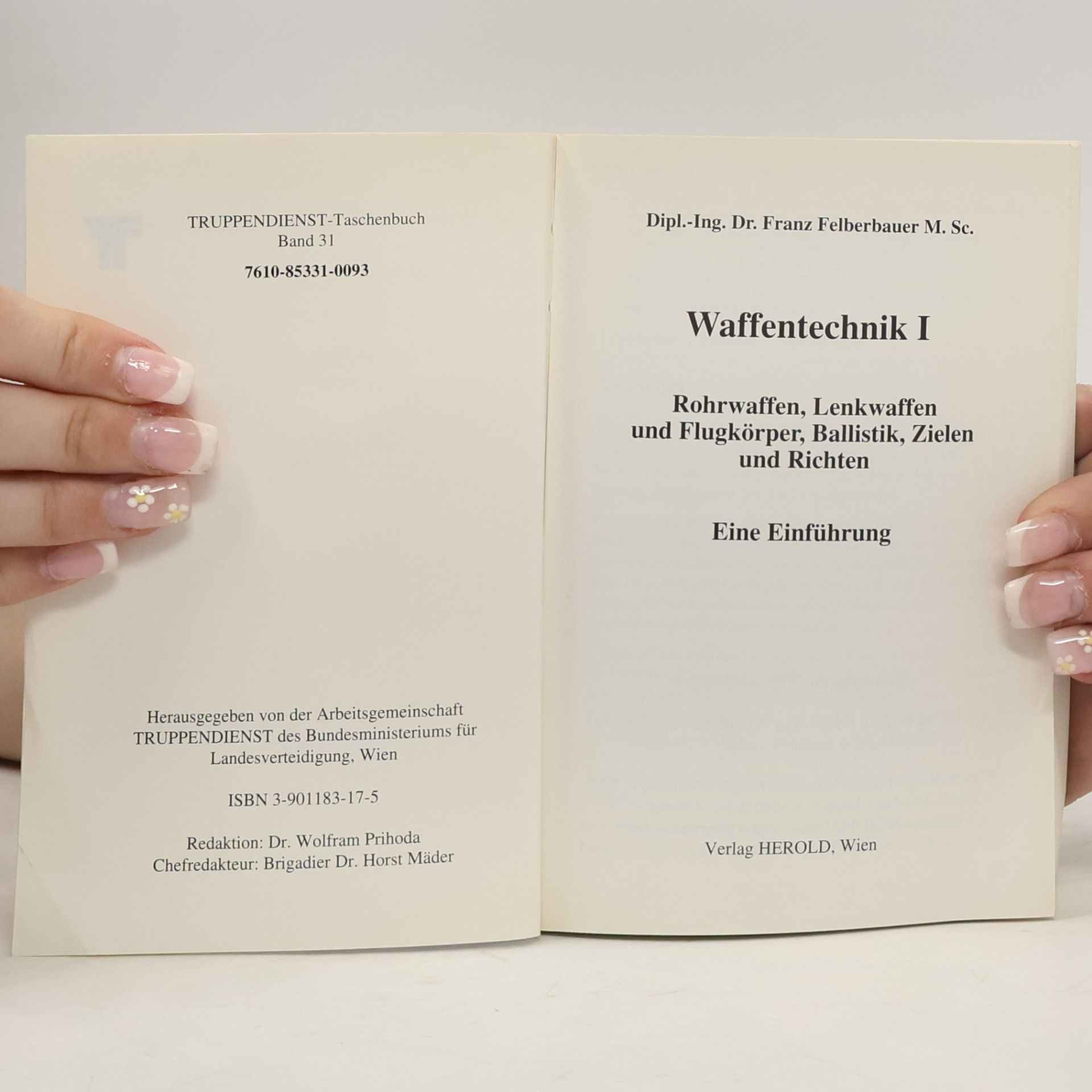 Franz Felberbauer Truppendienst Taschenbuch: Wehrtechnik - 31: Waffentechnik I