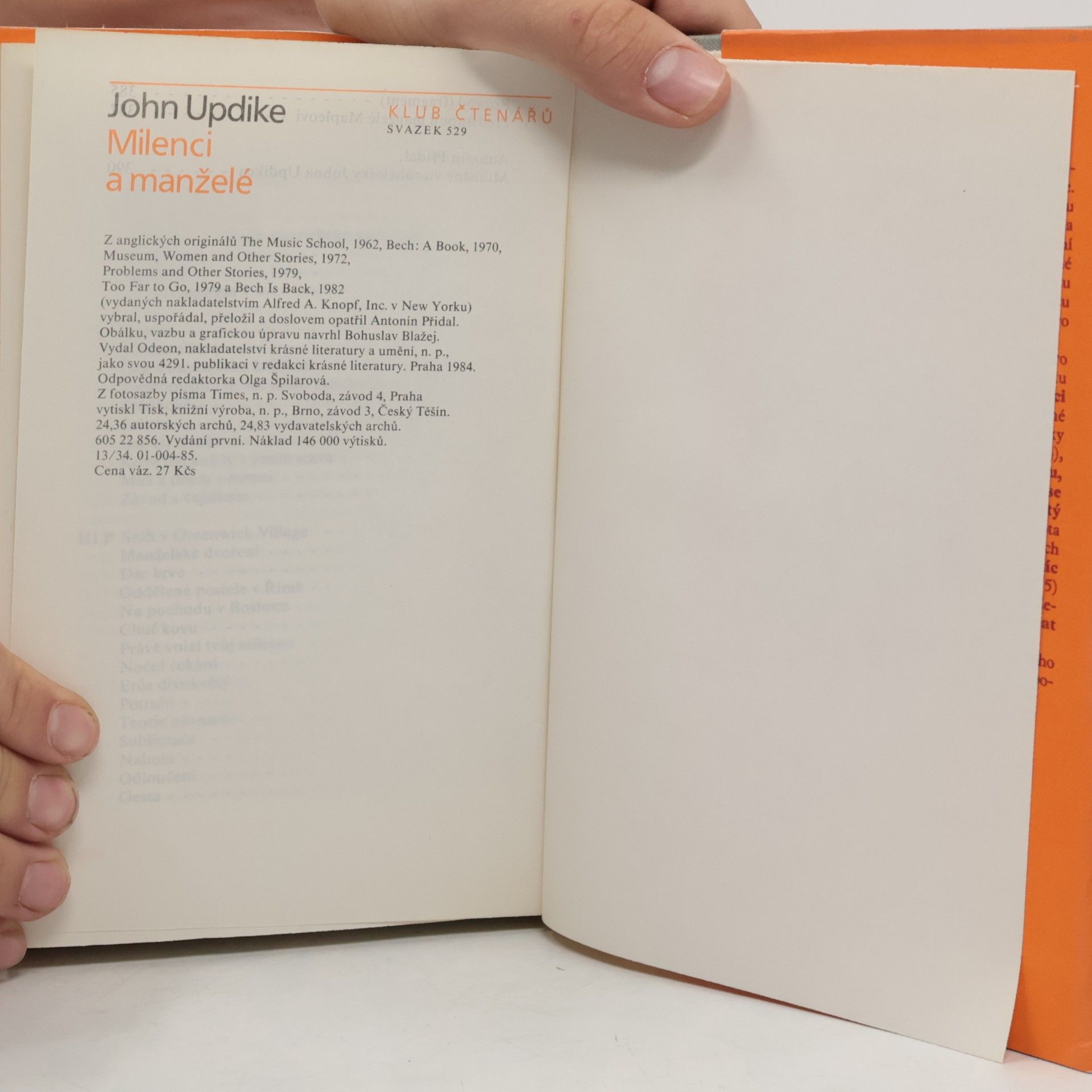 John Updike Milenci a manželé