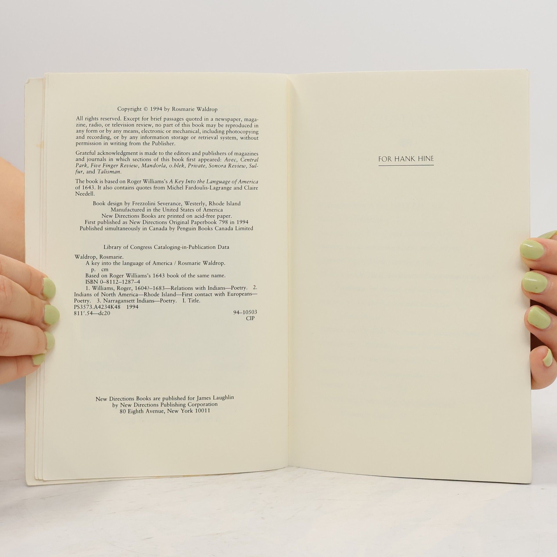 Rosmarie Waldrop A Key Into the Language of America