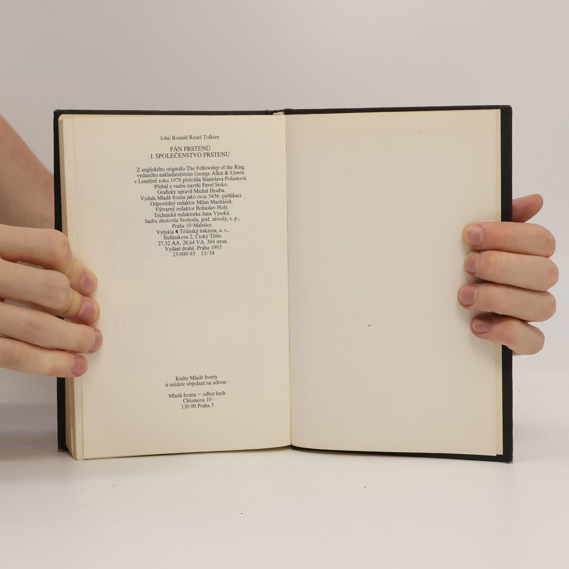 John Ronald Reuel Tolkien Pán prstenů I. Společenstvo prstenu