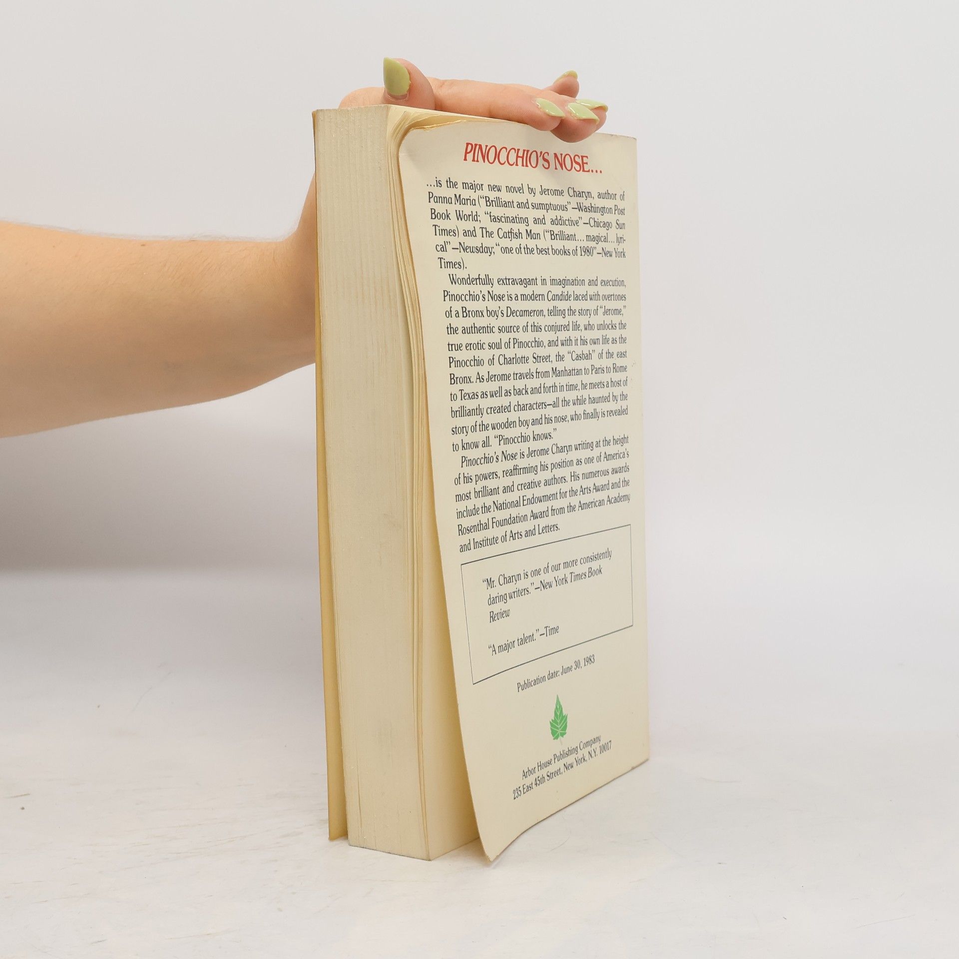 Jerome Charyn Pinocchio's Nose - Advance Reader's Edition