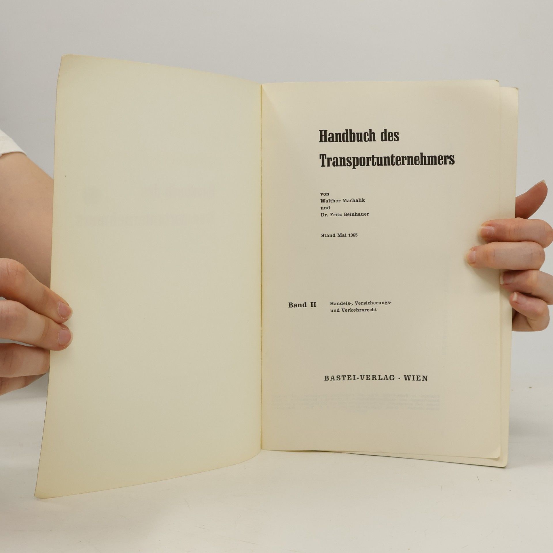 Walther Machalik Handbuch des Transportunternehmers – Band II