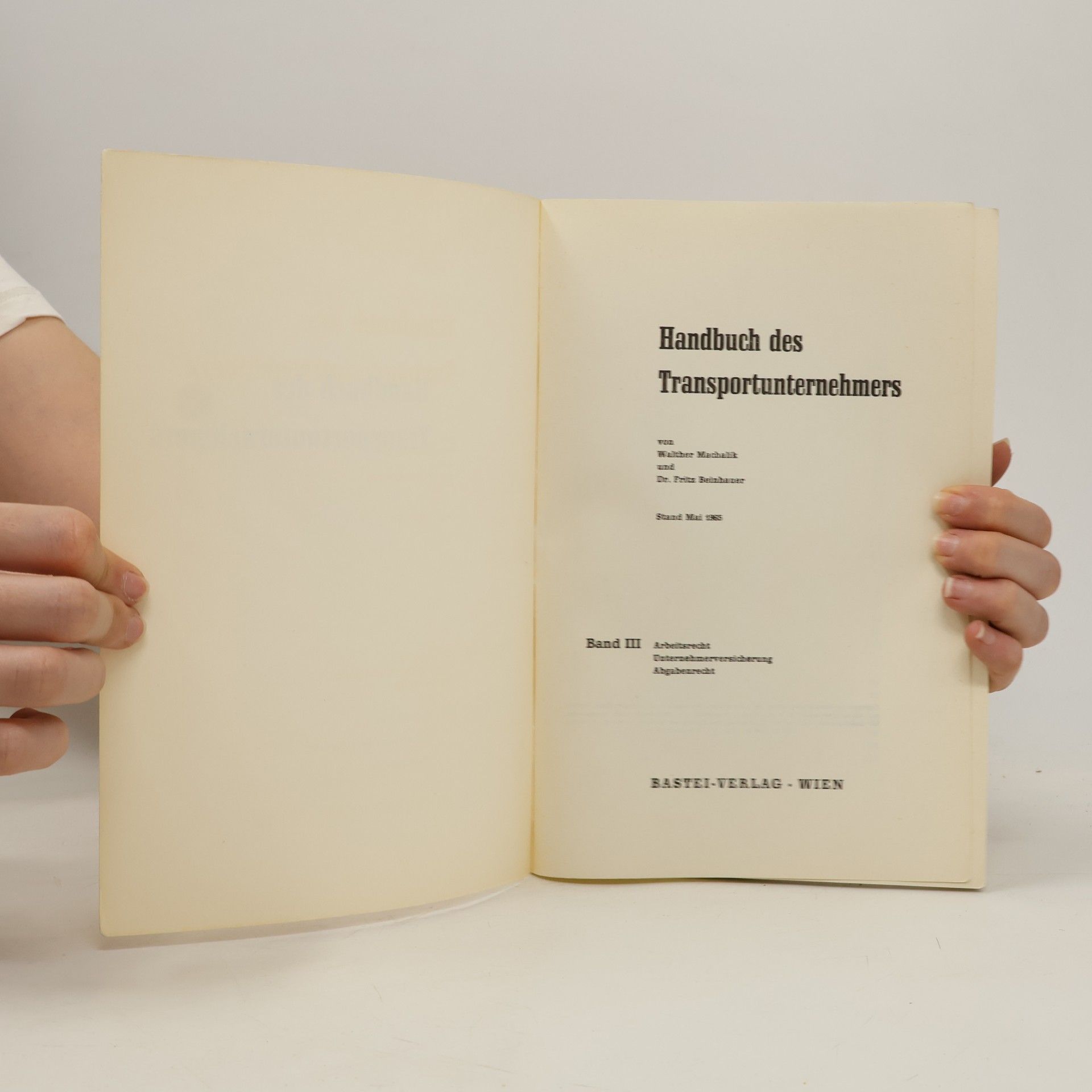 Walther Machalik Handbuch des Transportunternehmers – Band III