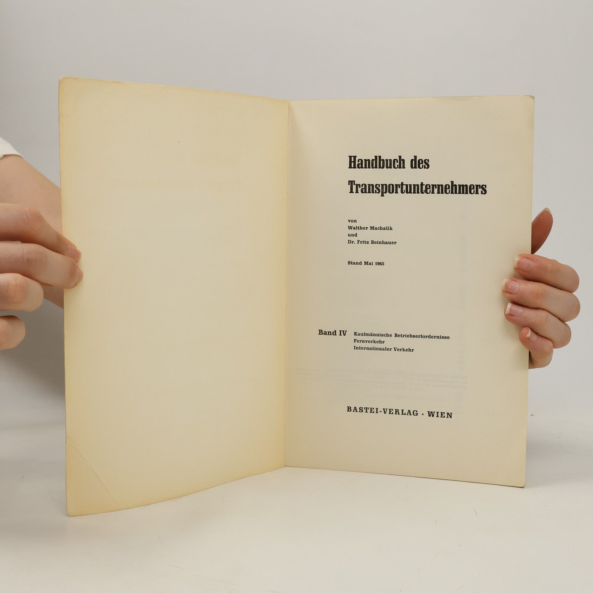 Walther Machalik Handbuch des Transportunternehmers – Band IV
