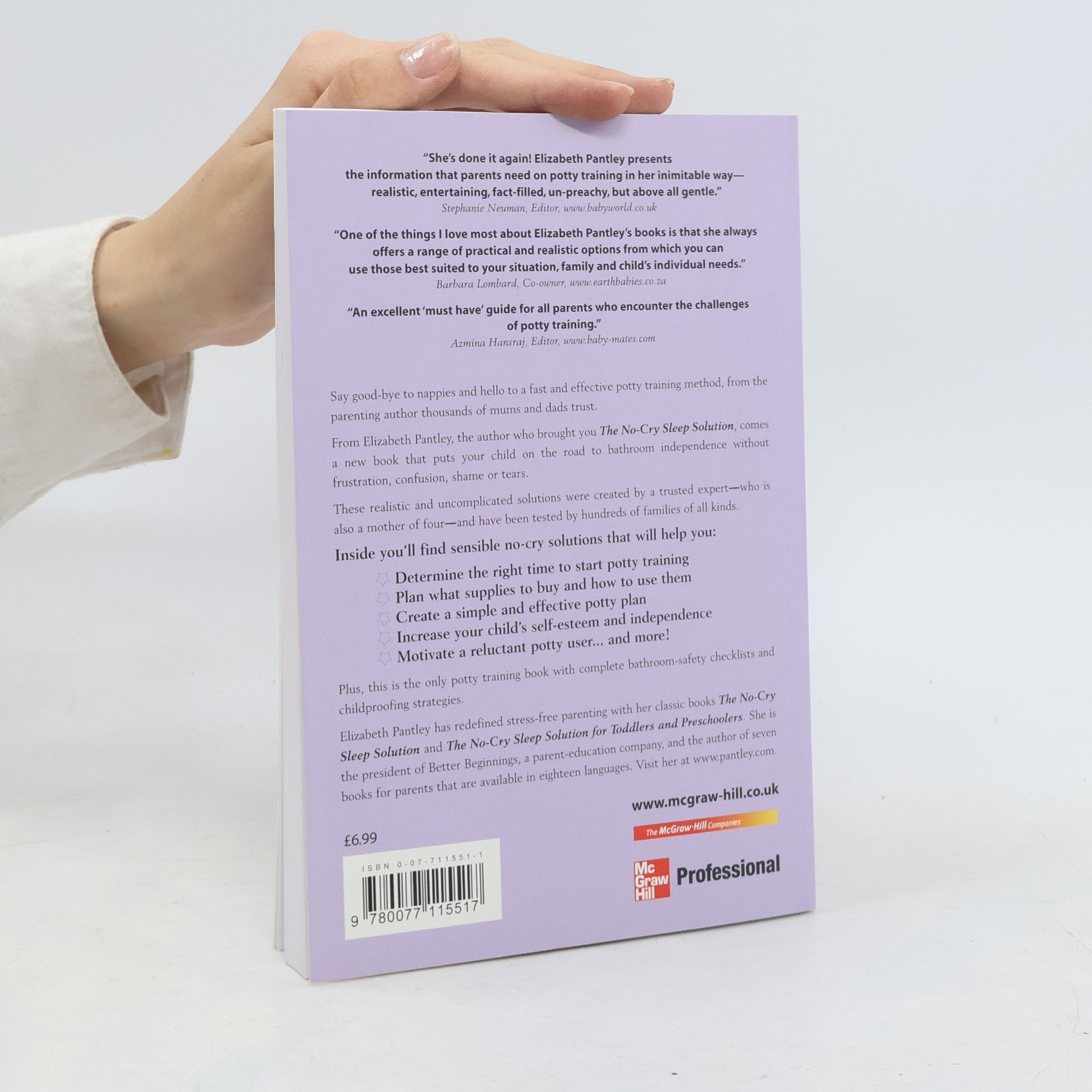 Elizabeth Pantley The no-cry potty training solution: gentle ways to help your child say good-bye to nappies