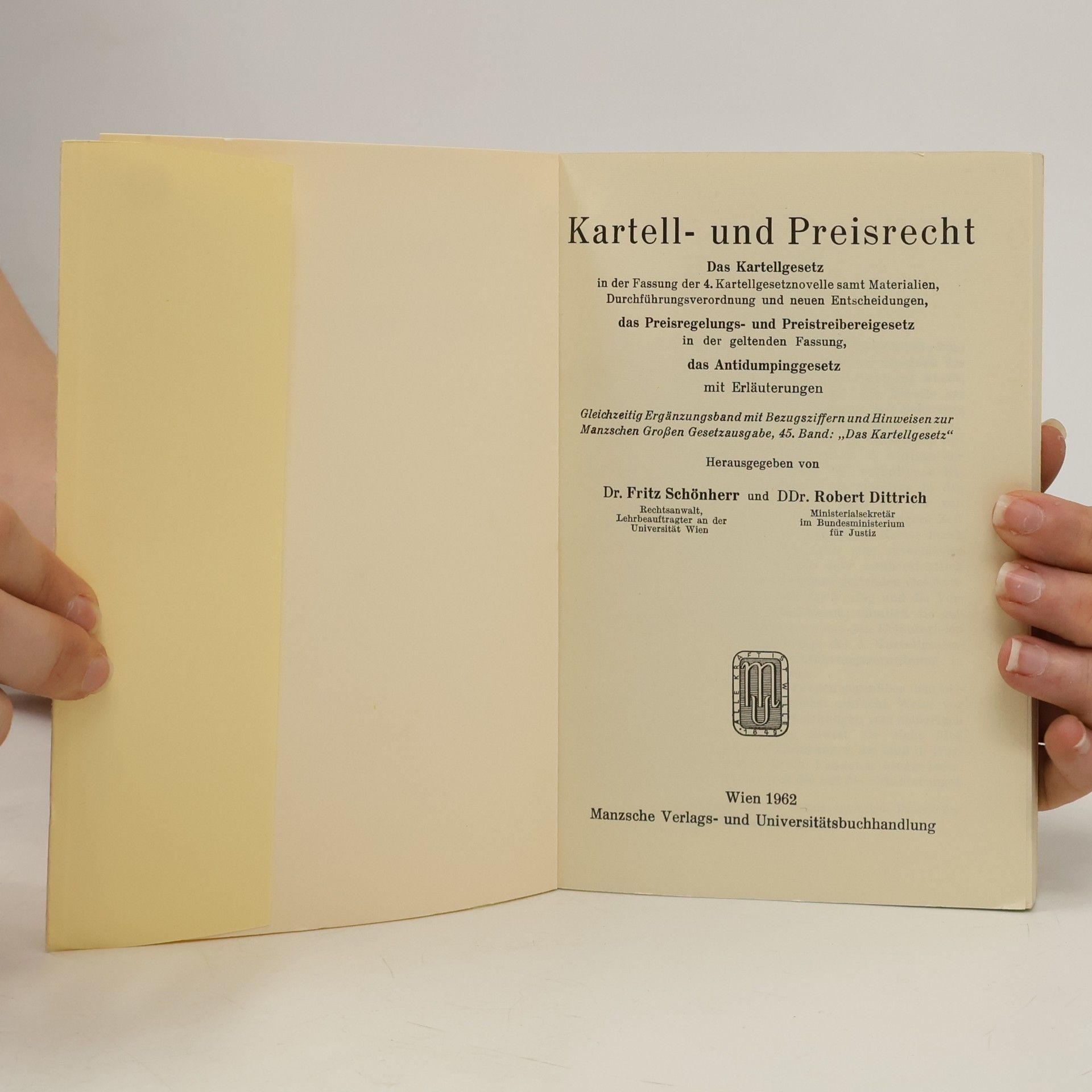 Fritz Schönherr Kartell und Preisrecht